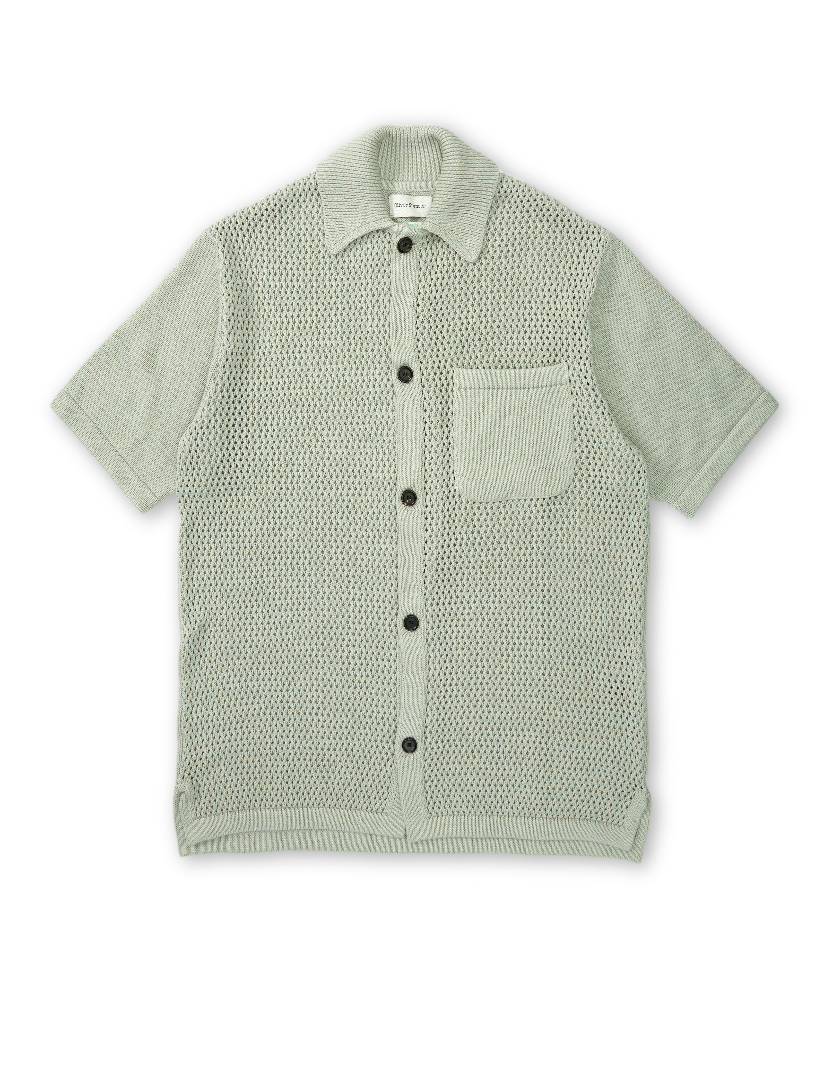  Short Sleeve Mawes Knitted Shirt Tamar Pale Green