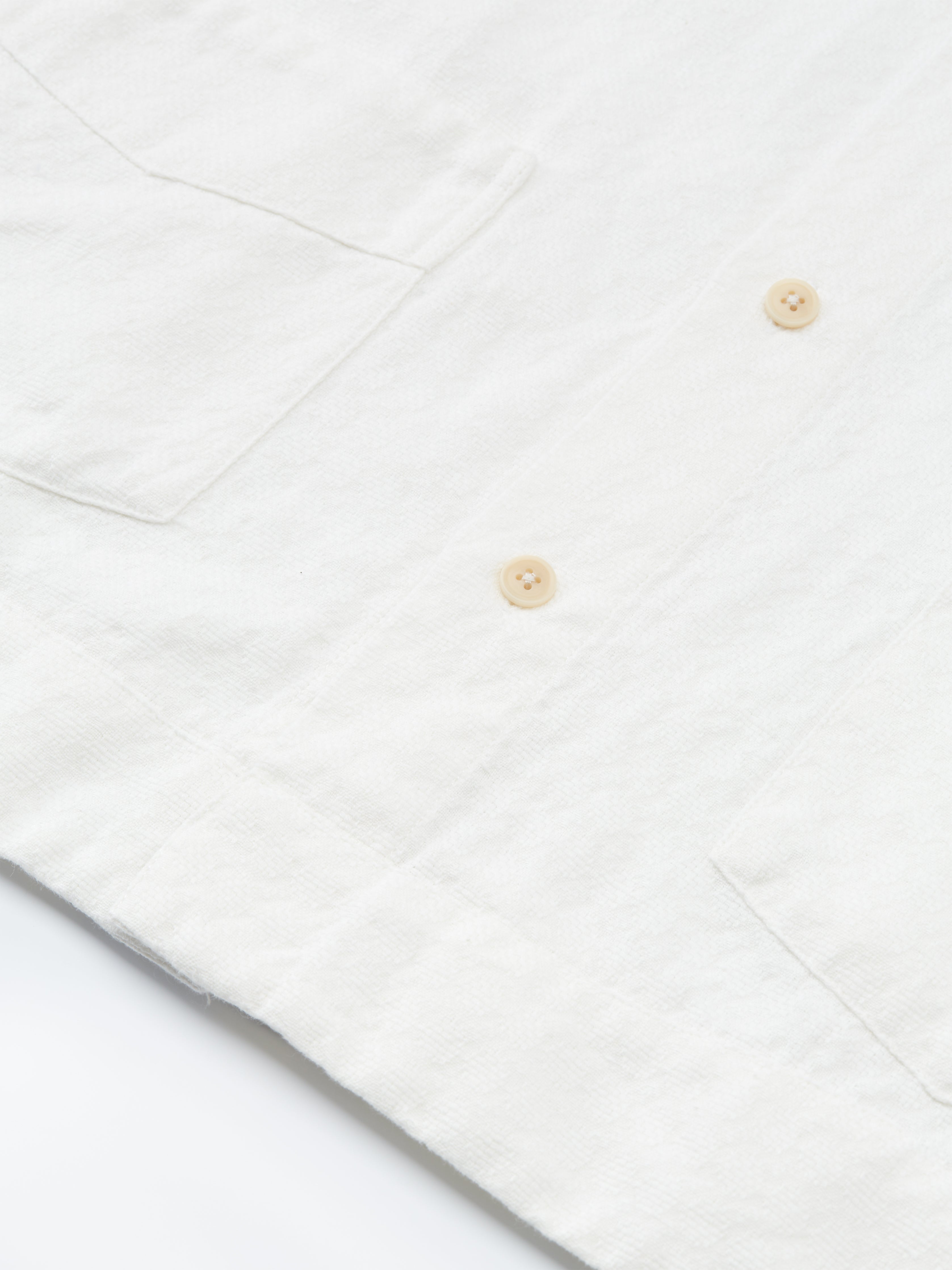  Cuban Short Sleeve Shirt Medley White