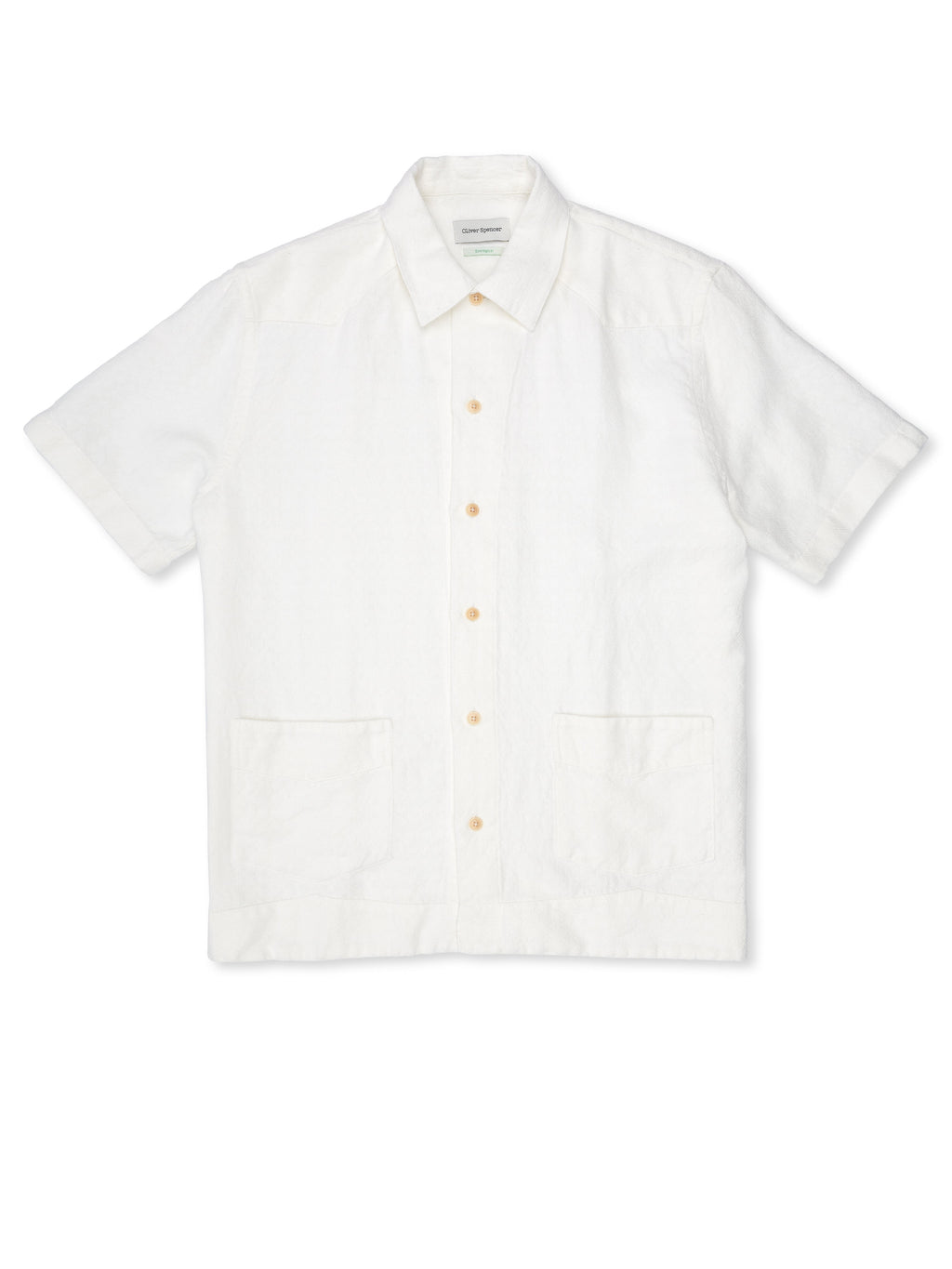  Cuban Short Sleeve Shirt Medley White