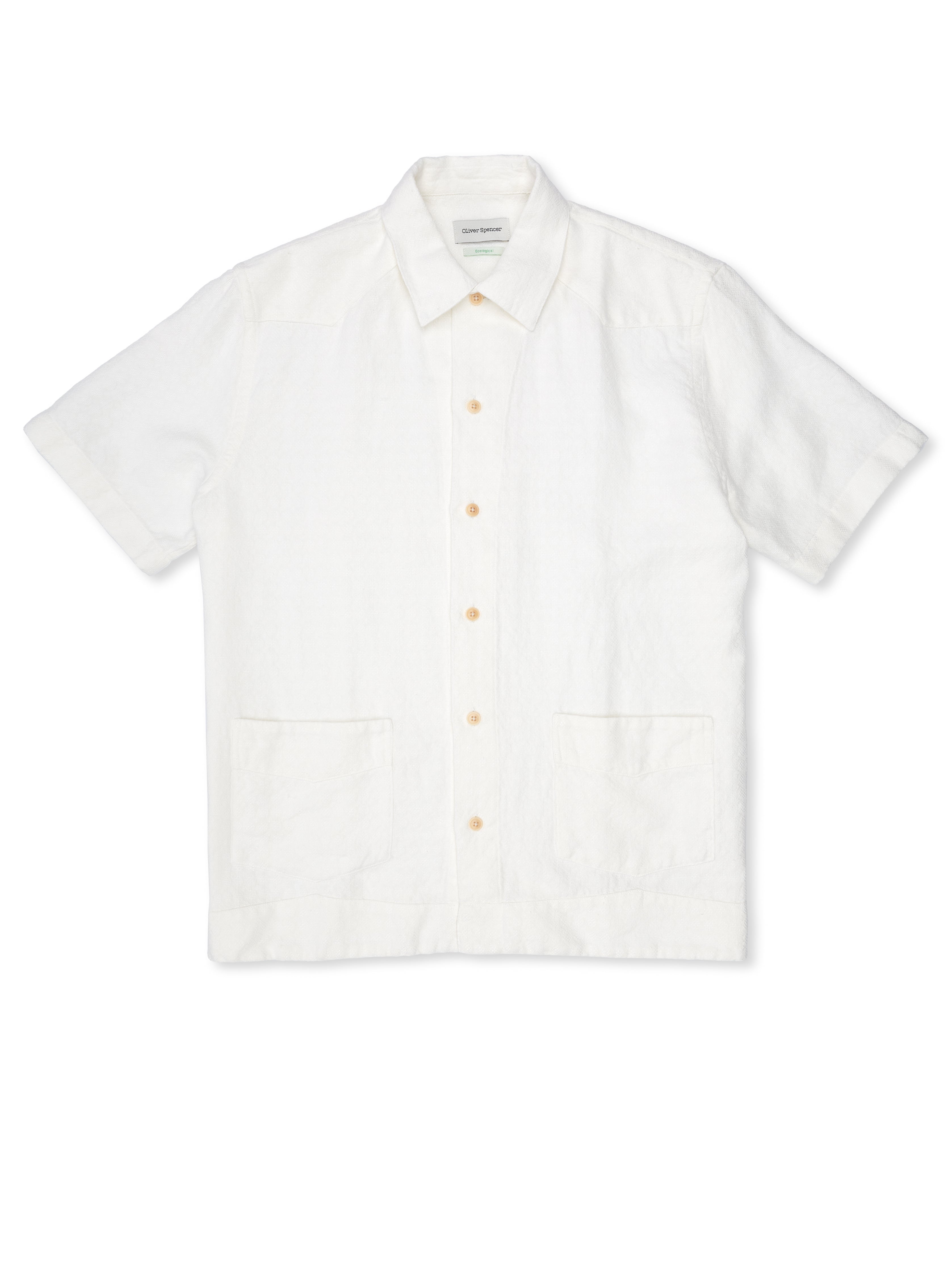  Cuban Short Sleeve Shirt Medley White