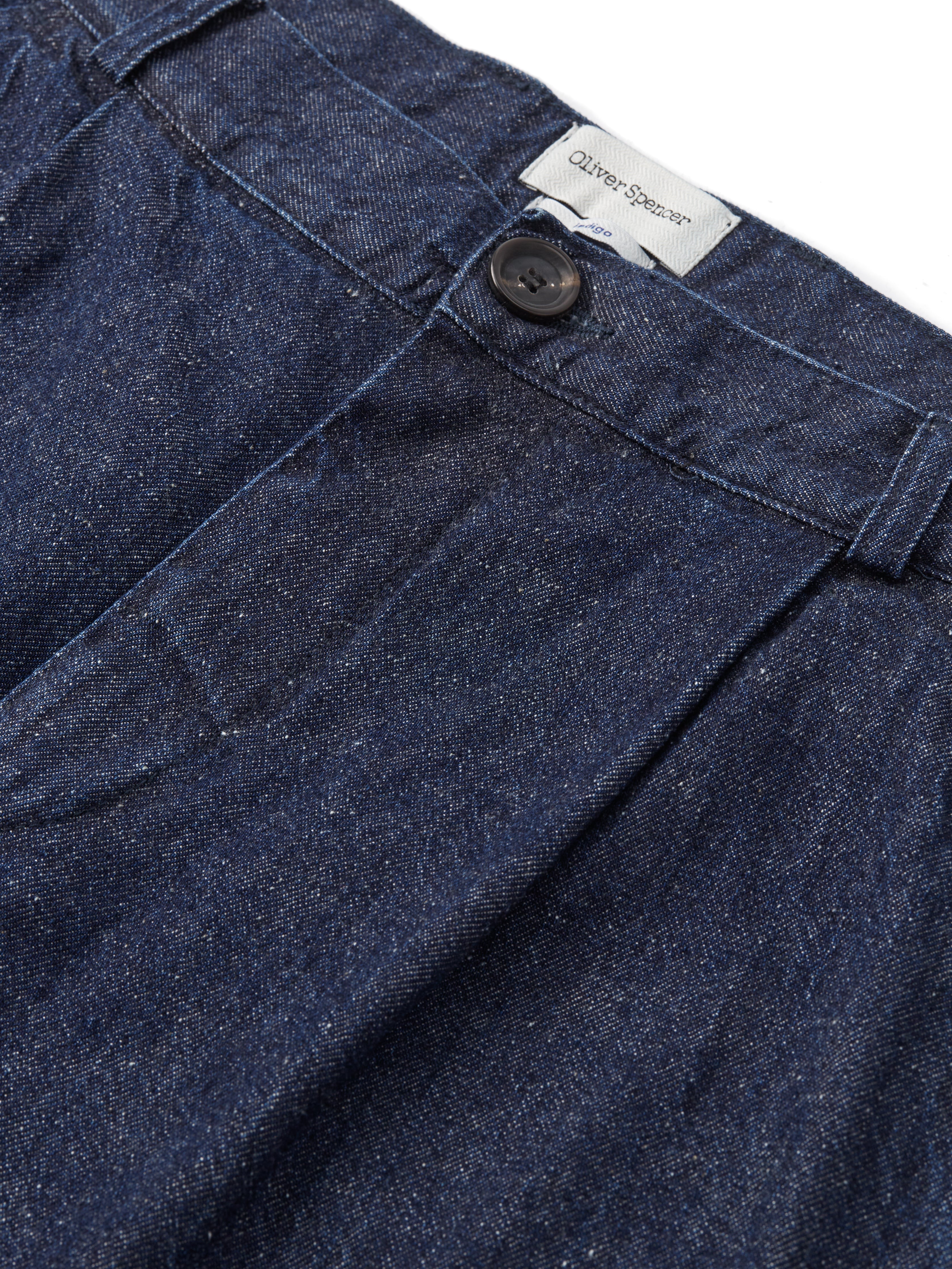  Morton Pleated Trousers Burnham Denim Indigo Blue