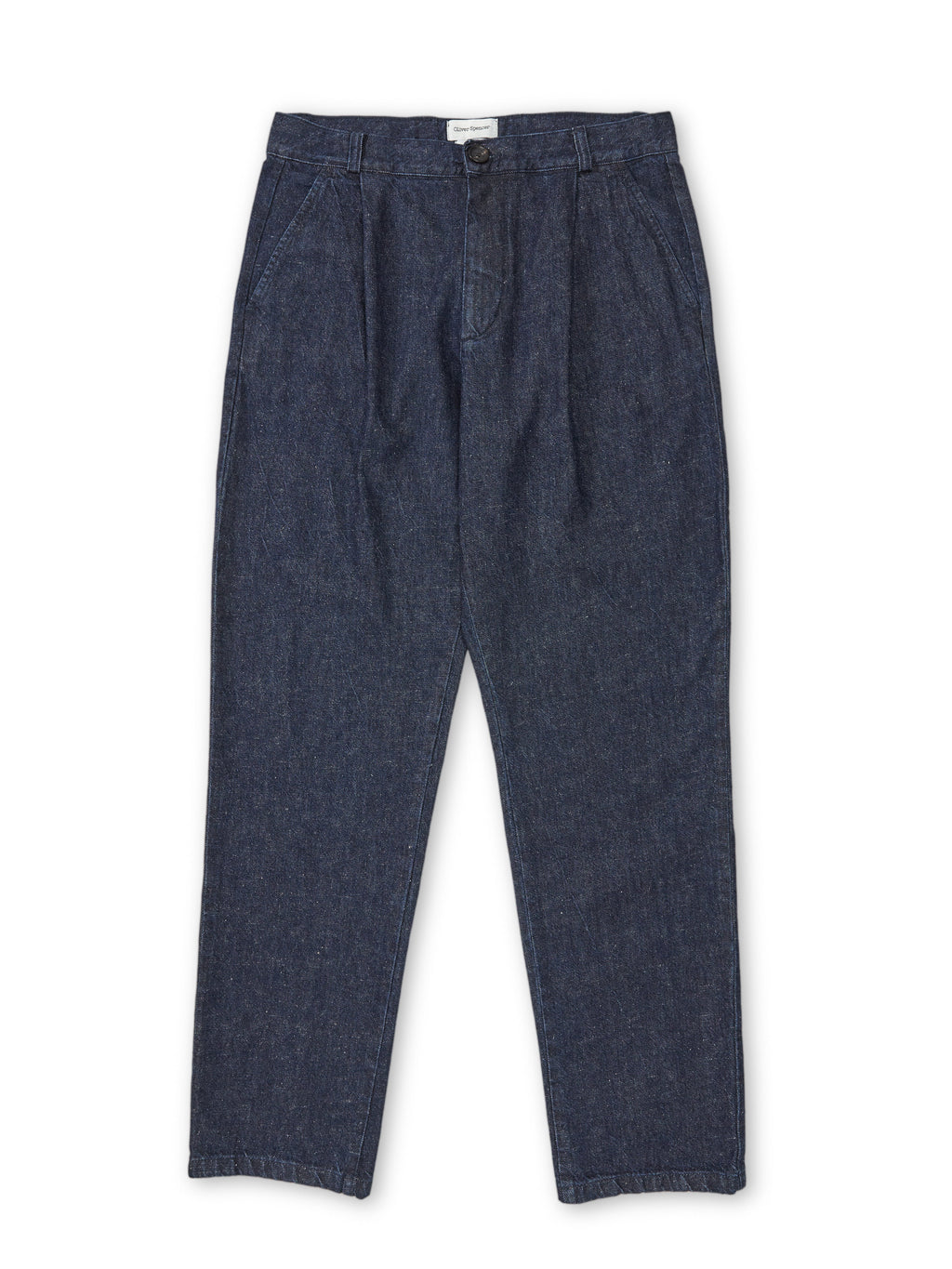  Morton Pleated Trousers Burnham Denim Indigo Blue