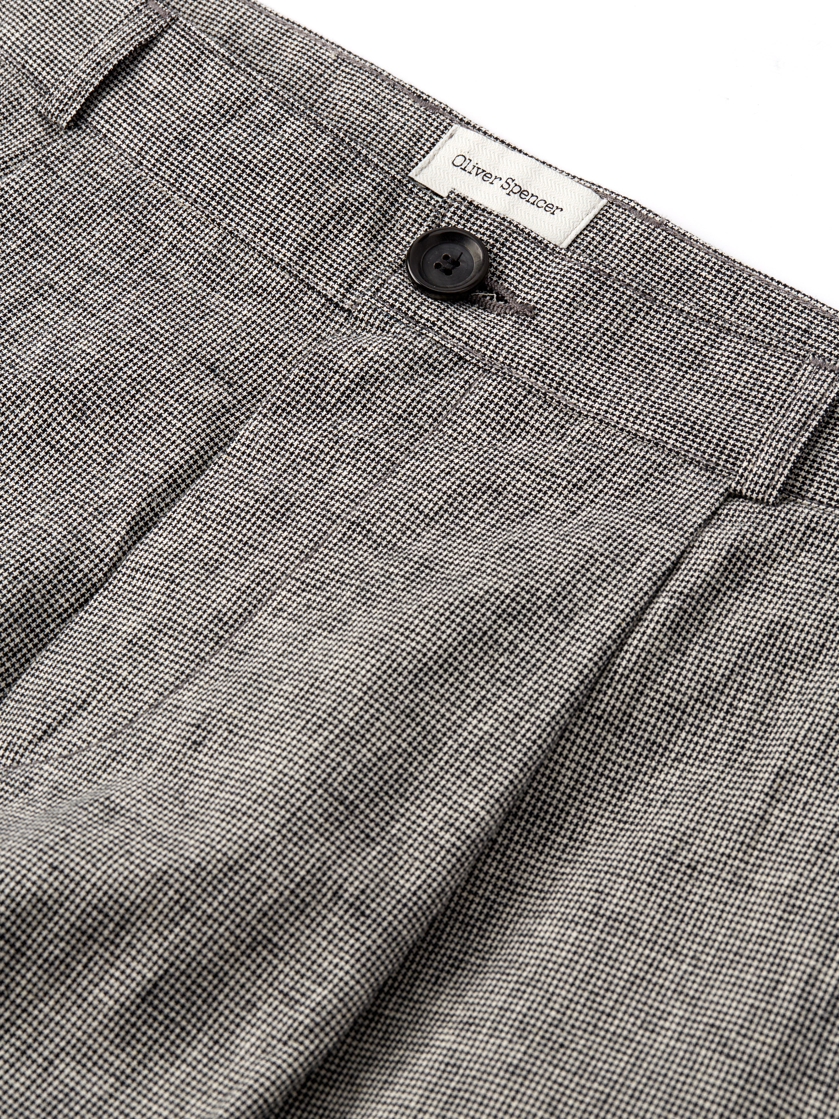  Morton Pleated Trousers Rackfield Black/White