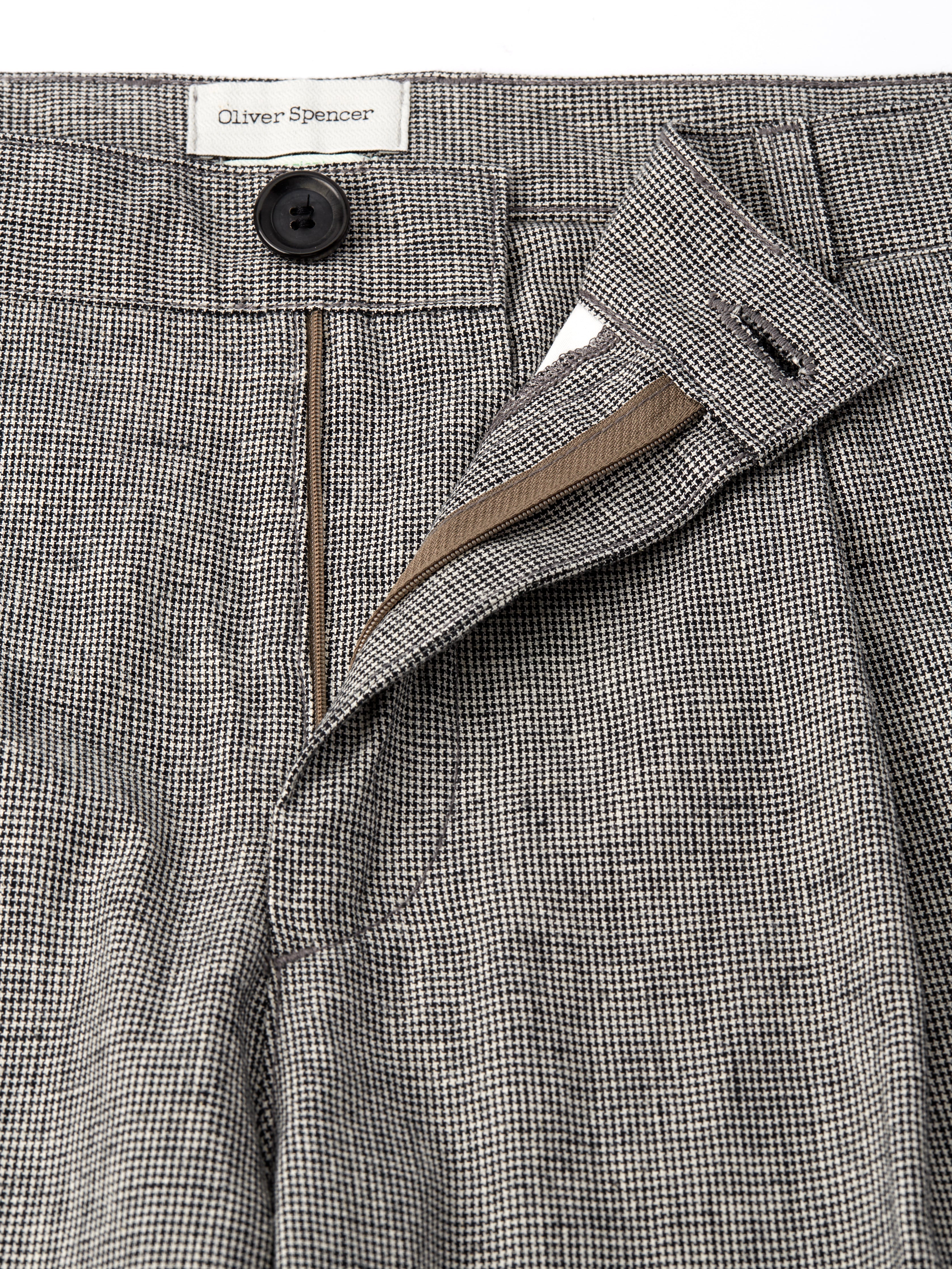  Morton Pleated Trousers Rackfield Black/White