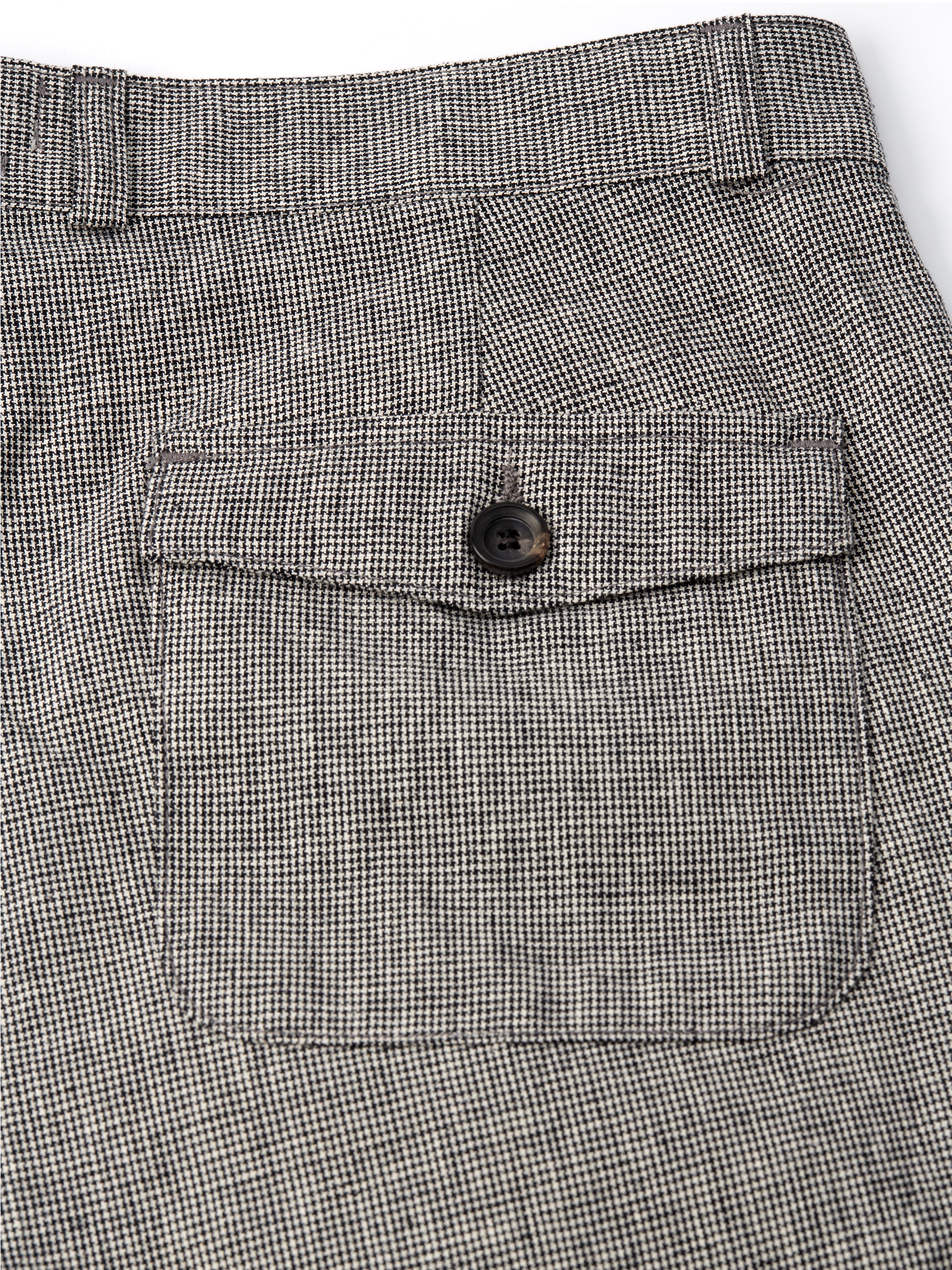  Morton Pleated Trousers Rackfield Black/White