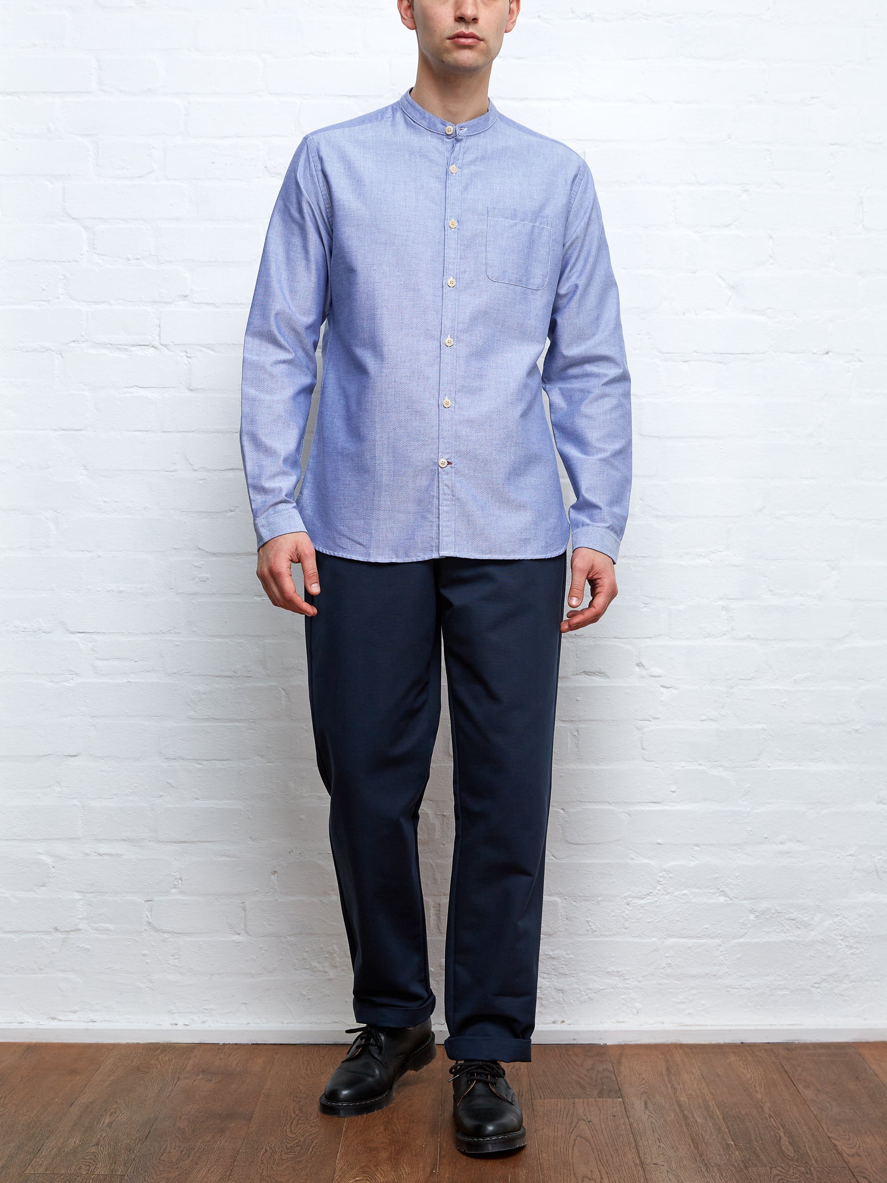  Grandad Shirt Brecon Blue