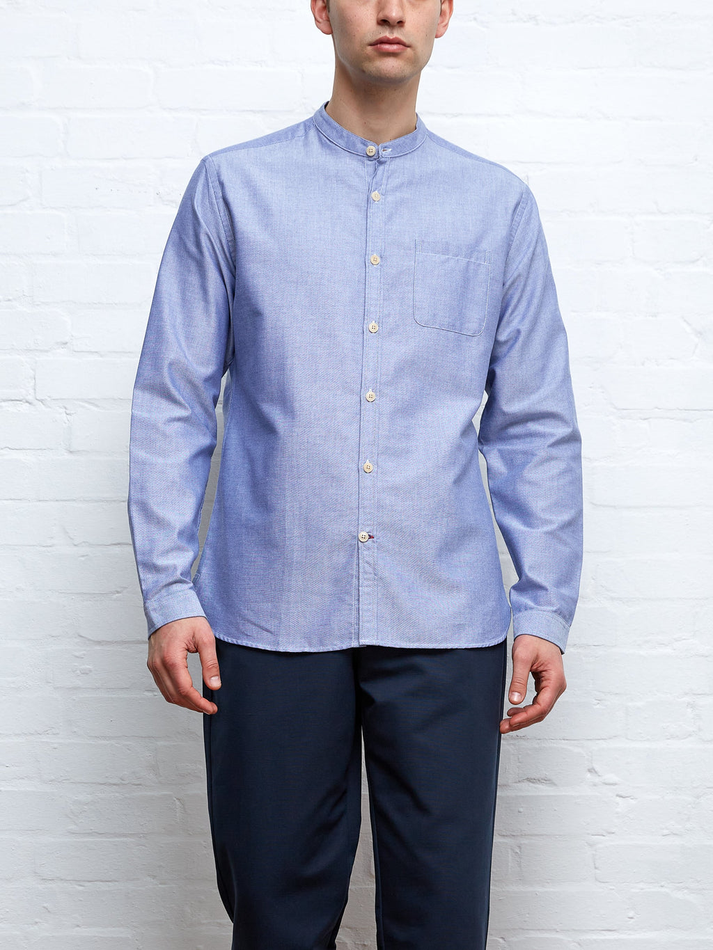  Grandad Shirt Brecon Blue