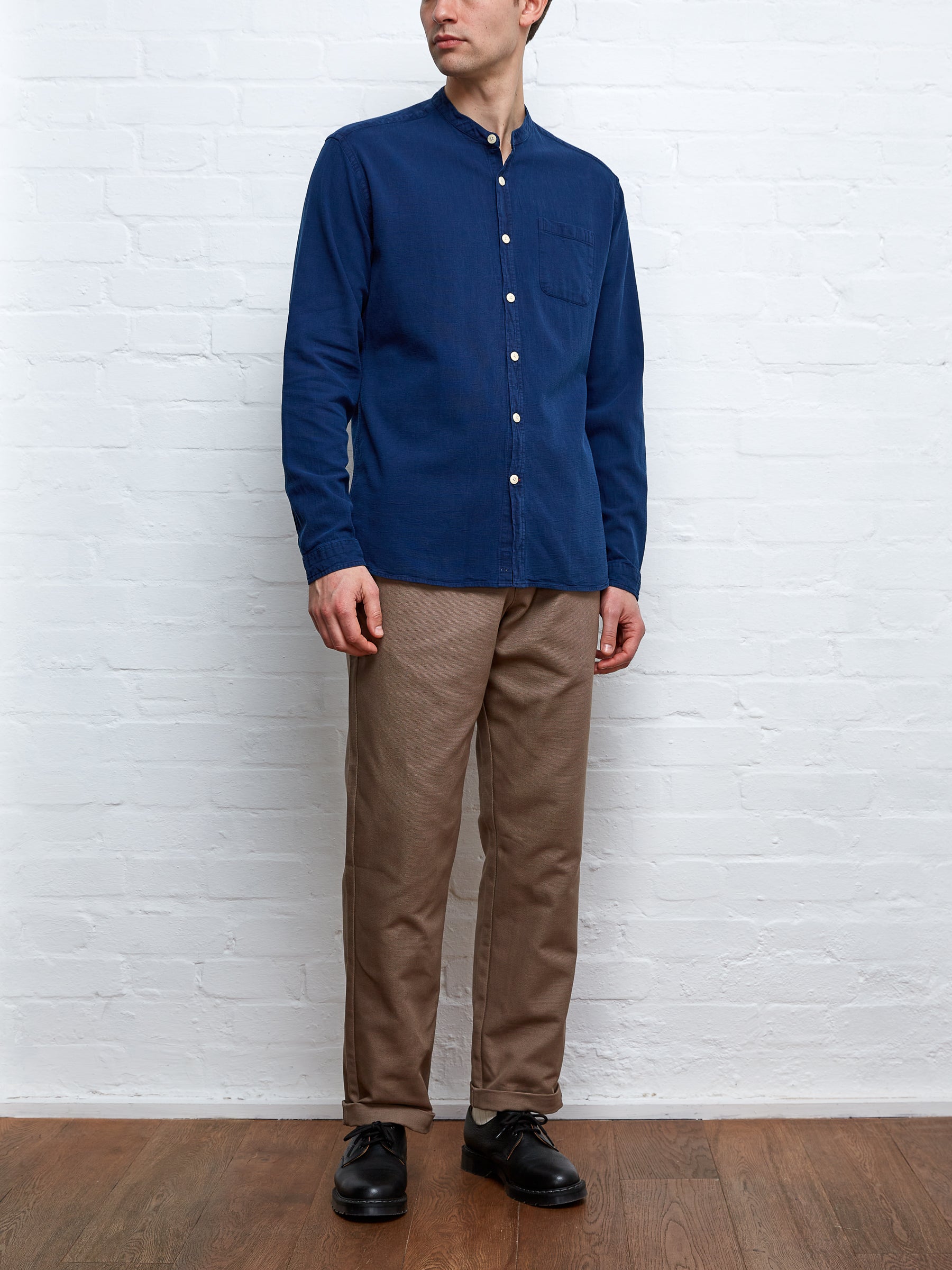  Grandad Shirt Kildale Indigo Rinse