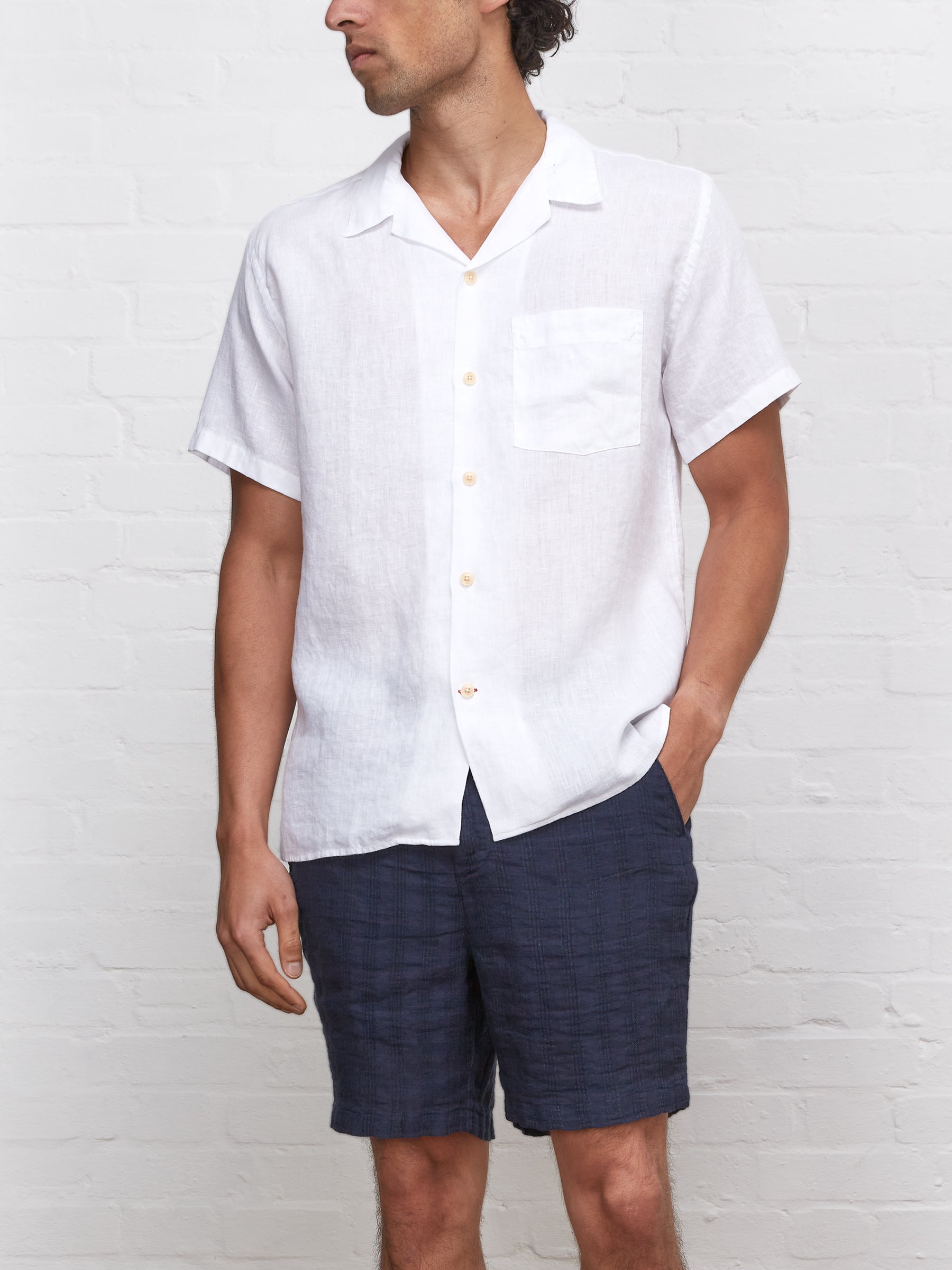  Havana Short Sleeve Shirt Bridford White