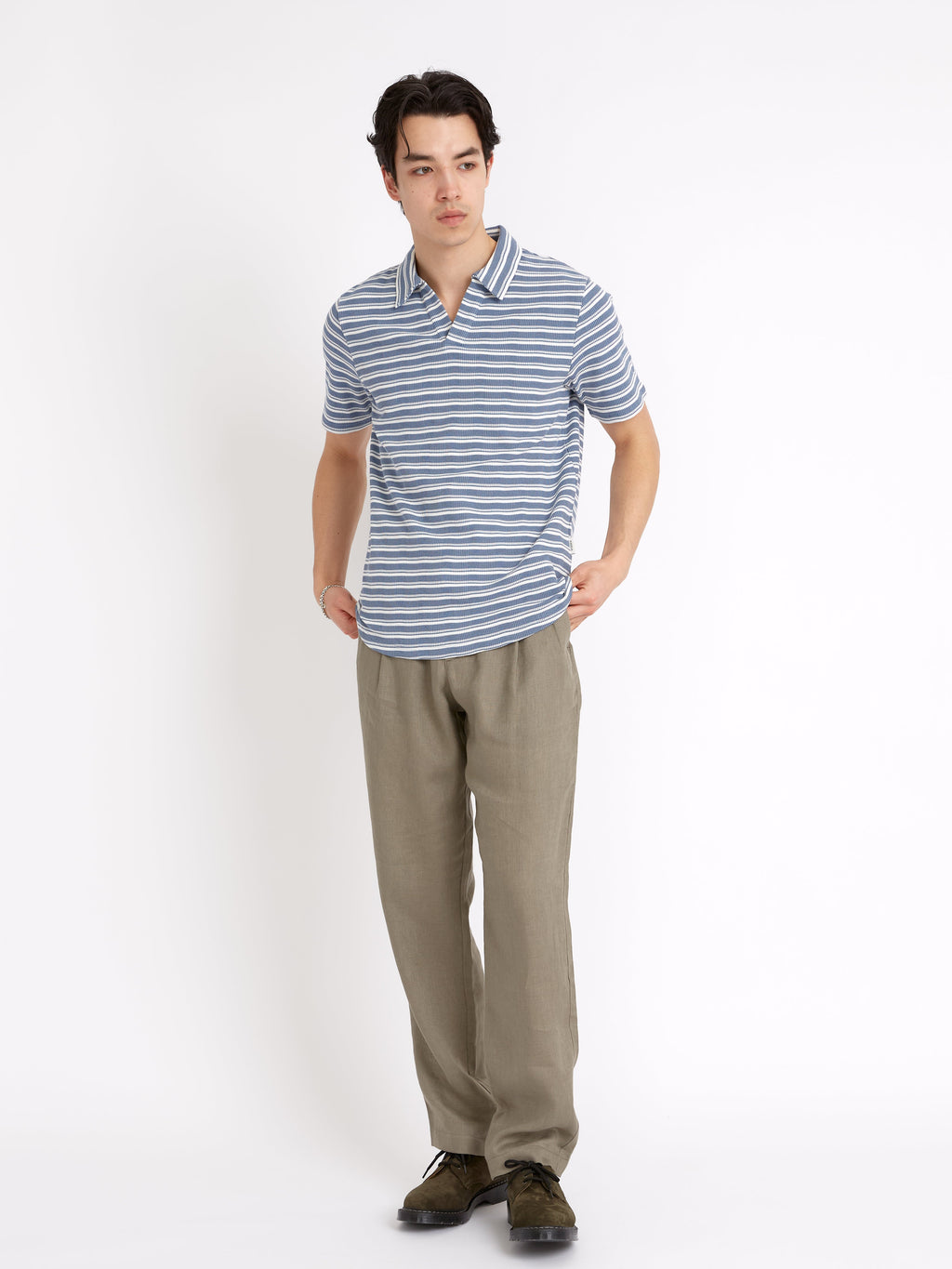  Austell Short Sleeve Polo Shirt Braemar Sky Blue