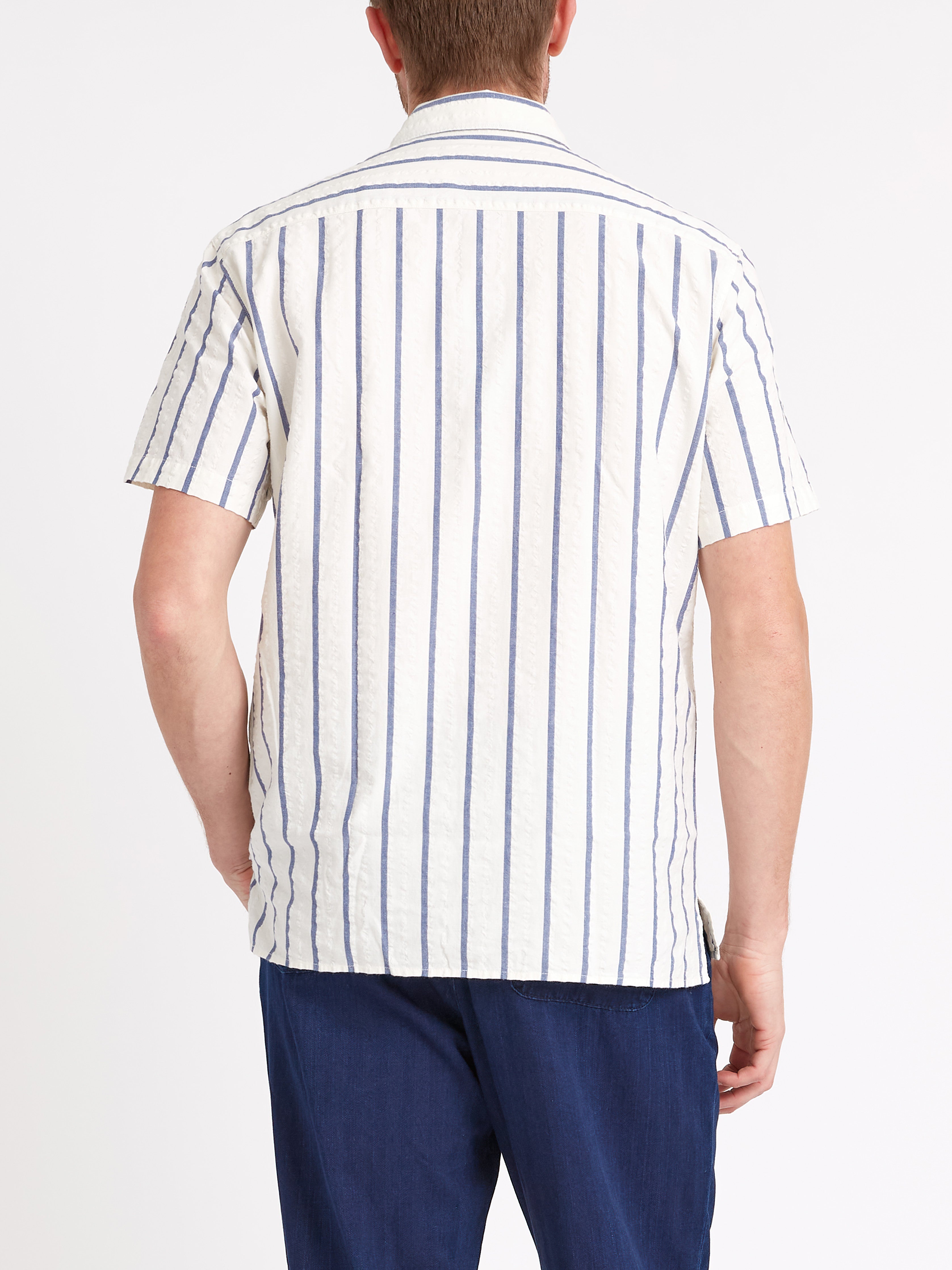 Riviera Short Sleeve Shirt Rickman White/Blue