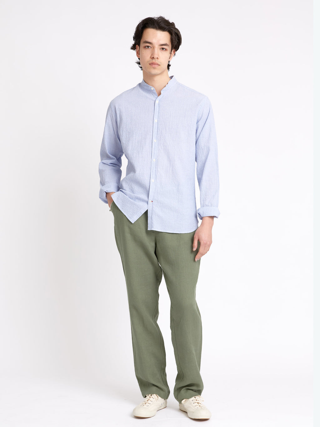  Grandad Shirt Hughes Blue