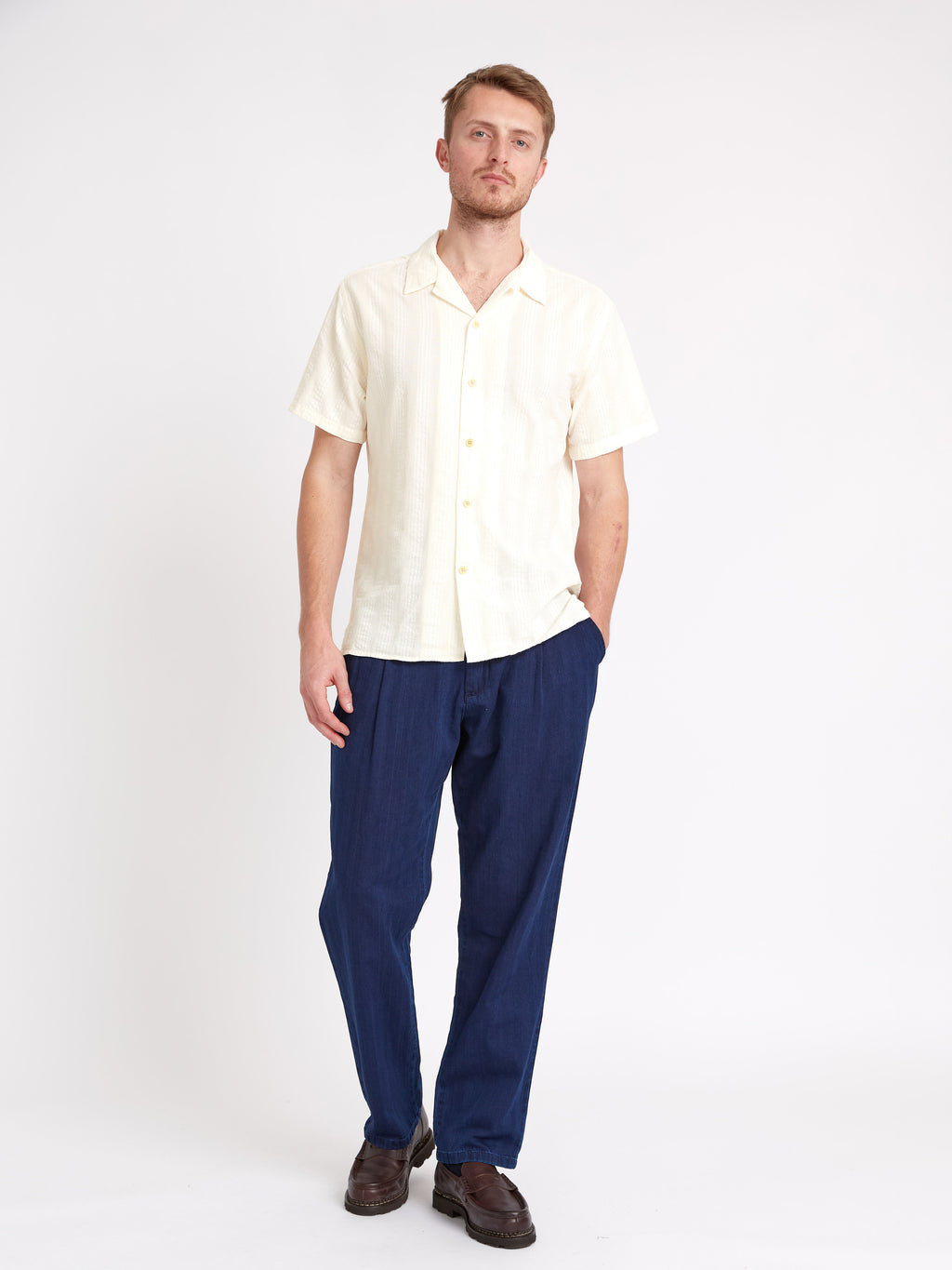  Havana Short Sleeve Shirt Yardley Cream