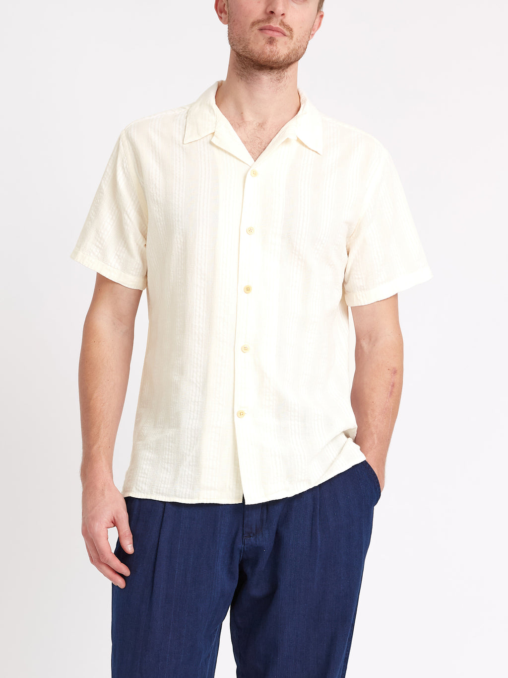  Havana Short Sleeve Shirt Yardley Cream