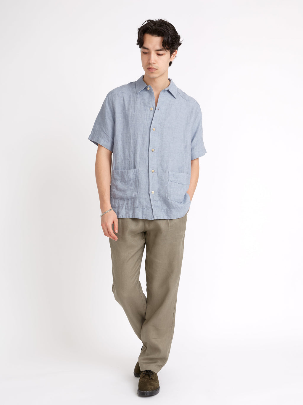  Cuban Short Sleeve Shirt Drescher Blue