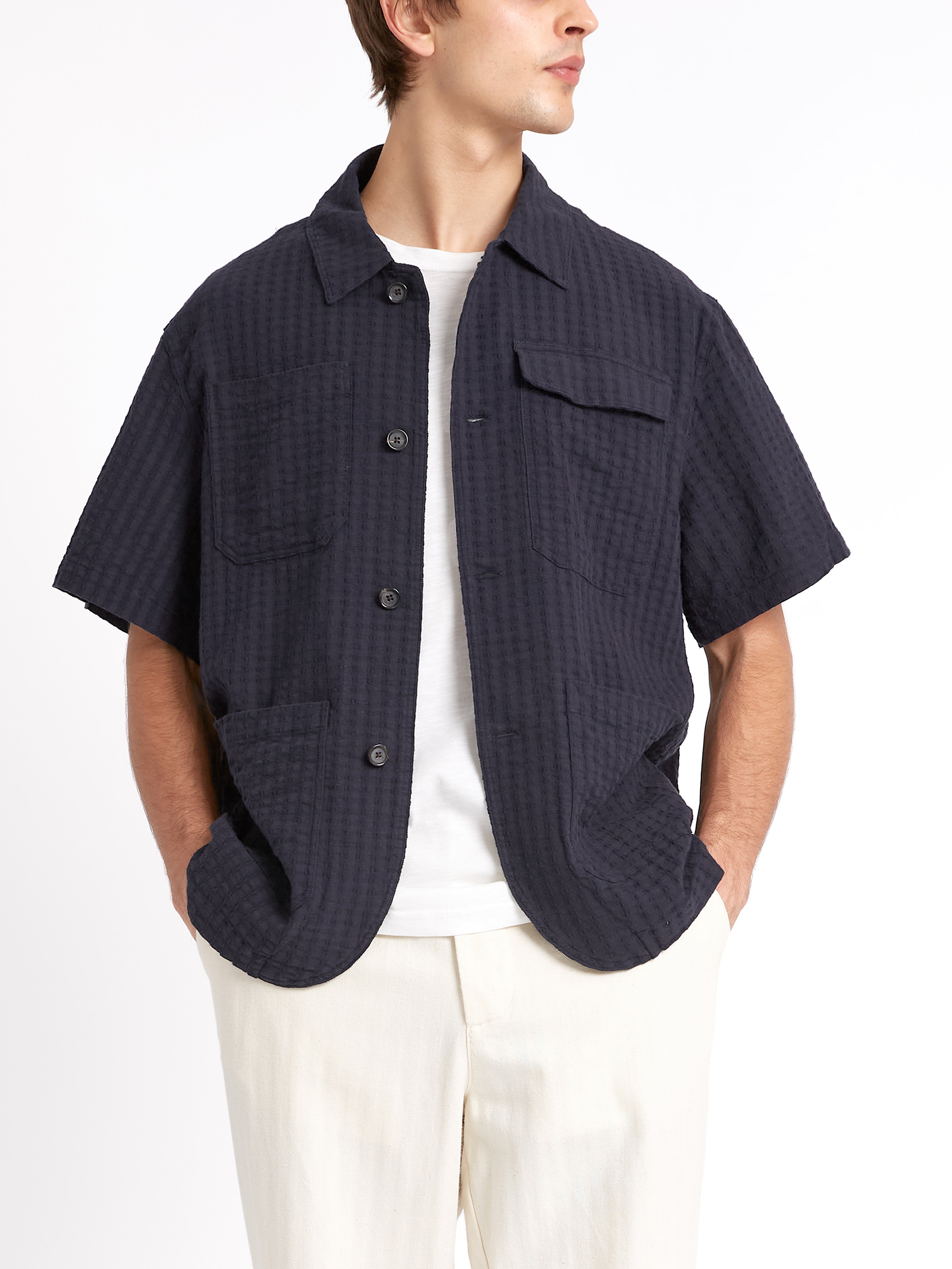  Short Sleeve Safari Shirt Sampson Navy