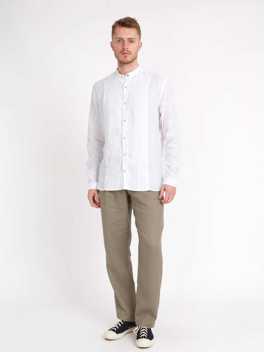  Collarless Ashcroft Shirt Bridford White
