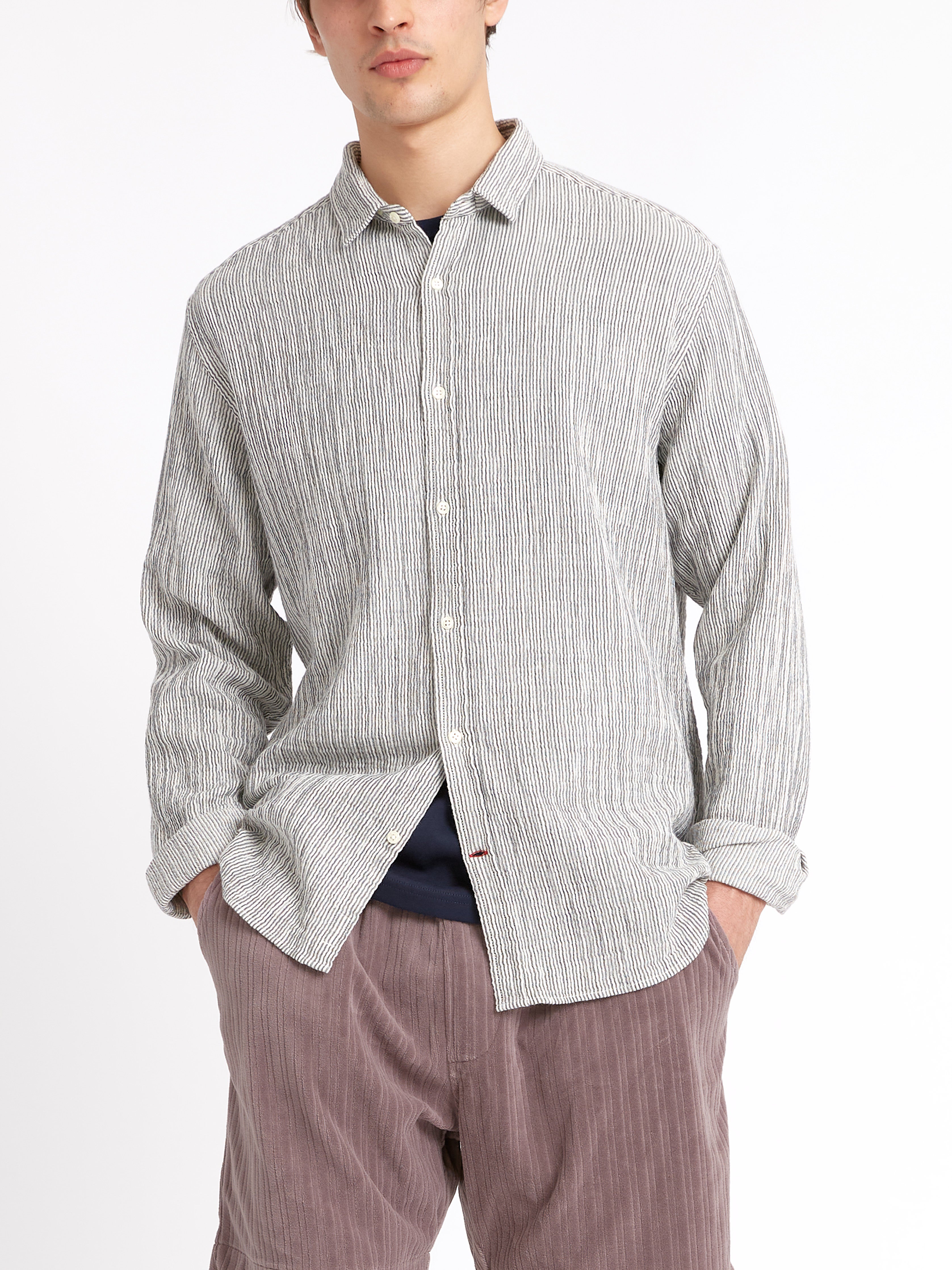  Clerkenwell Tab Shirt Gorwell Navy/White