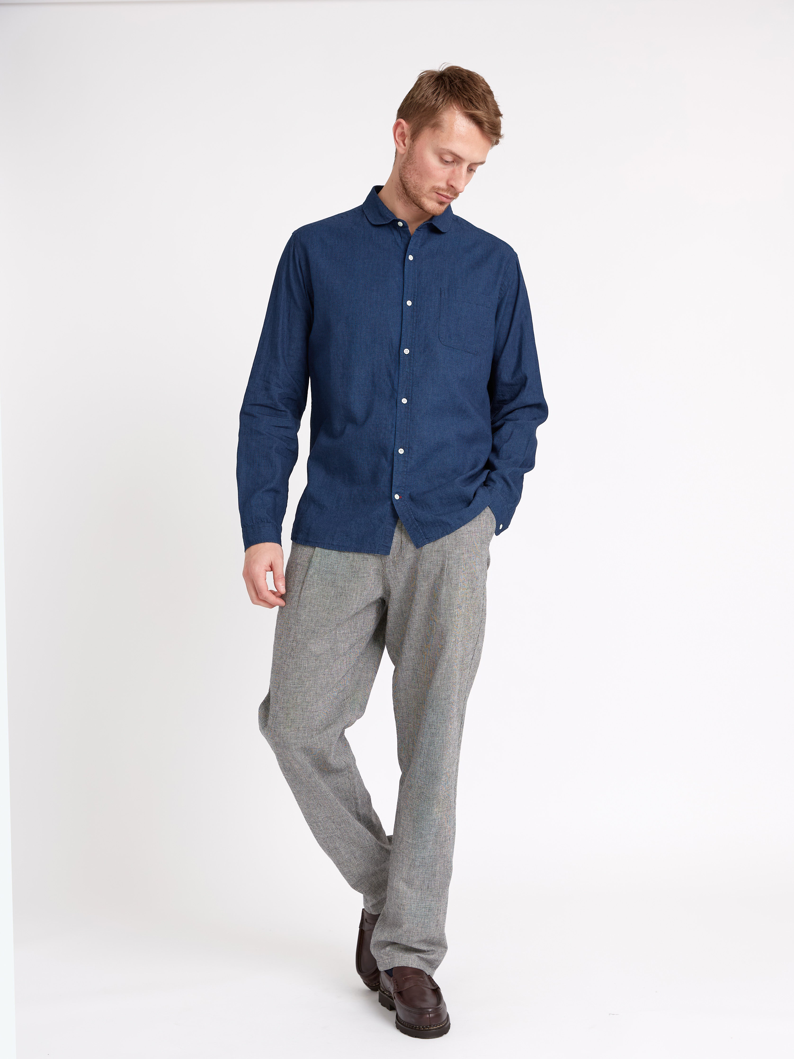  Eton Collar Shirt Lawes Navy