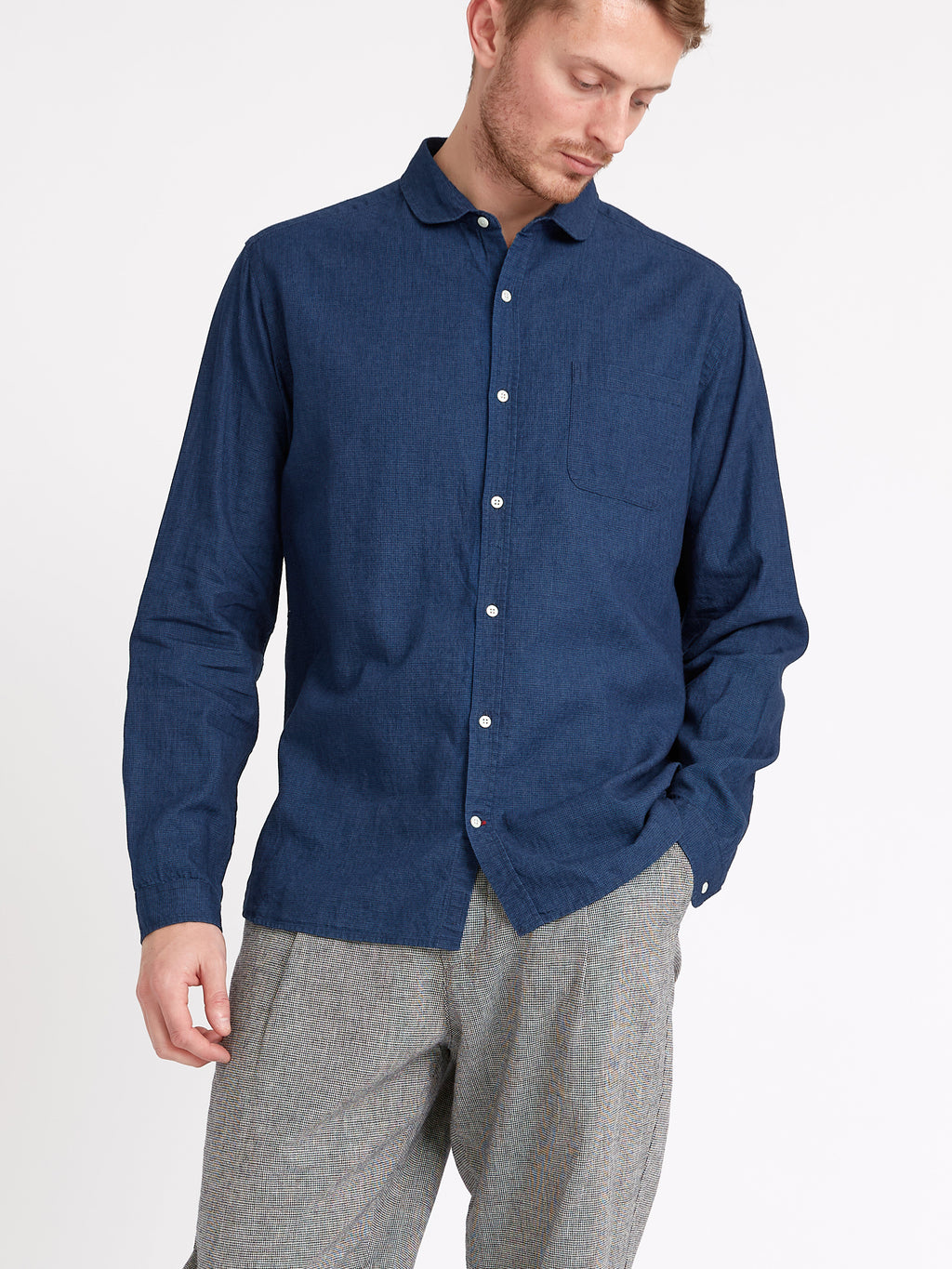  Eton Collar Shirt Lawes Navy