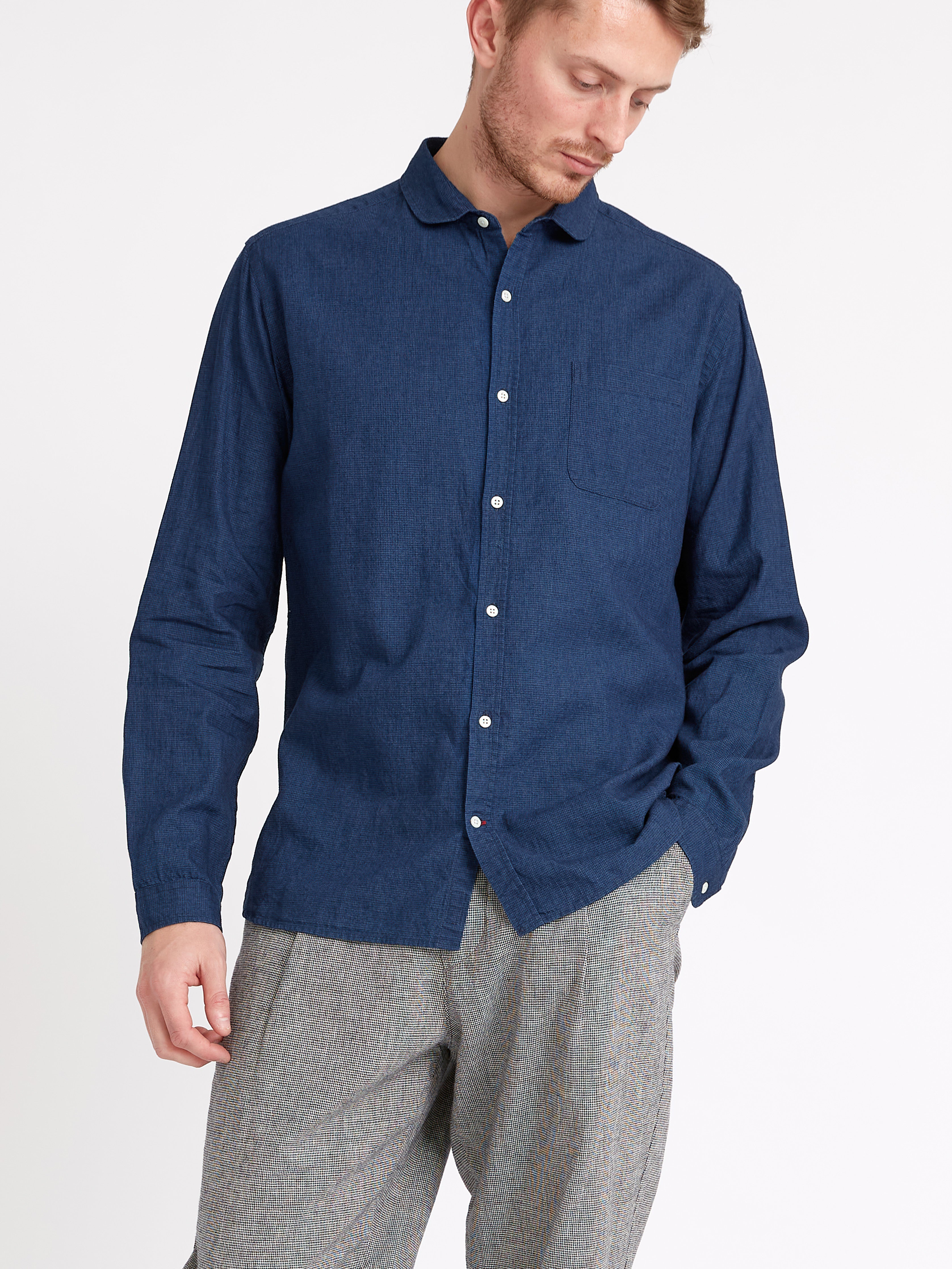  Eton Collar Shirt Lawes Navy