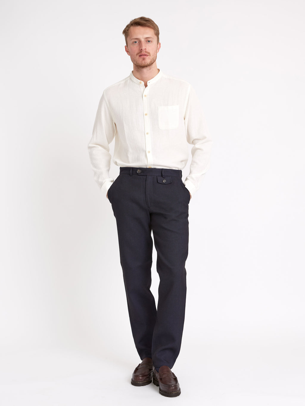  Fishtail Trousers Morva Navy