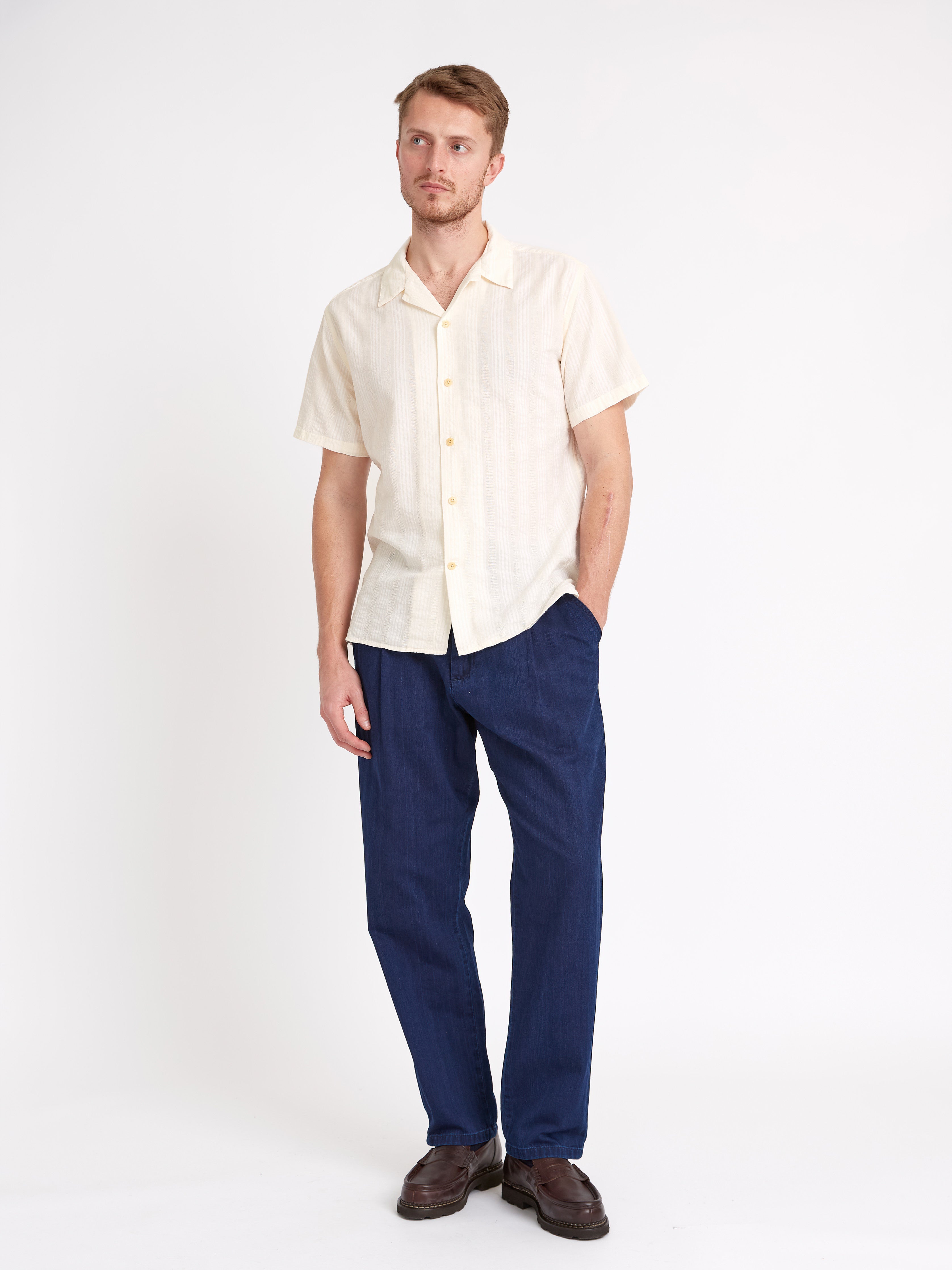  Morton Pleated Trousers Faye Indigo Blue