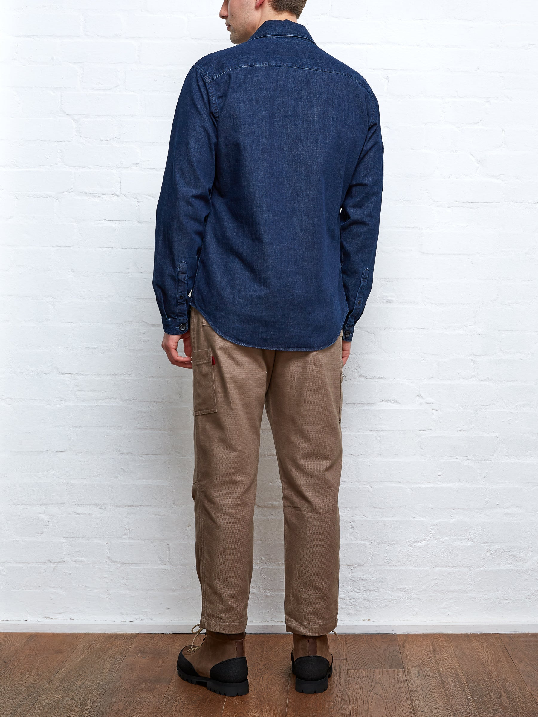  Oliver Spencer X Niwaki Haru Gardening Overshirt Mullins Denim Indigo Rinse