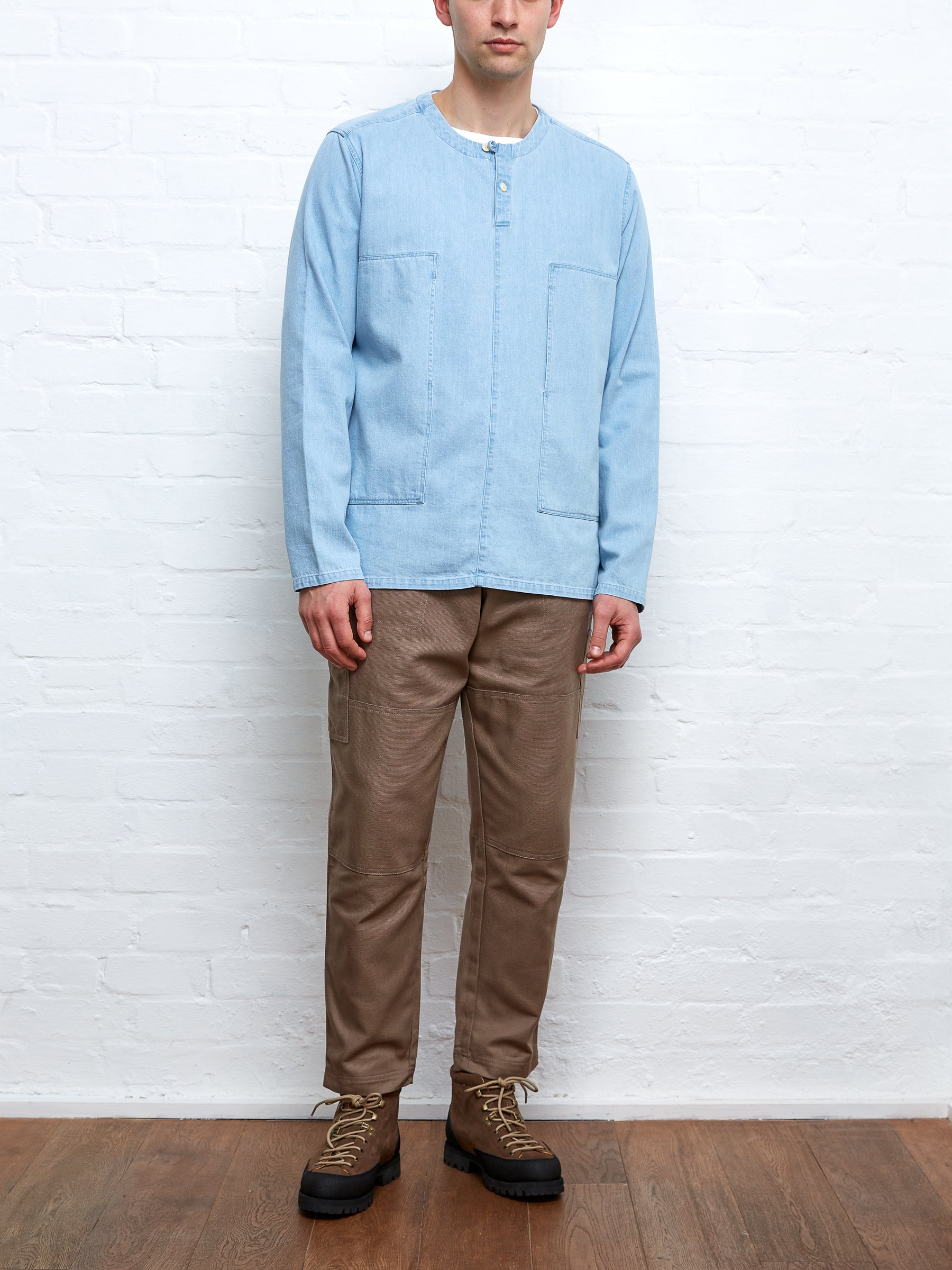  Oliver Spencer X Niwaki Ohana Gardening Smock Mullins Denim Indigo Light
