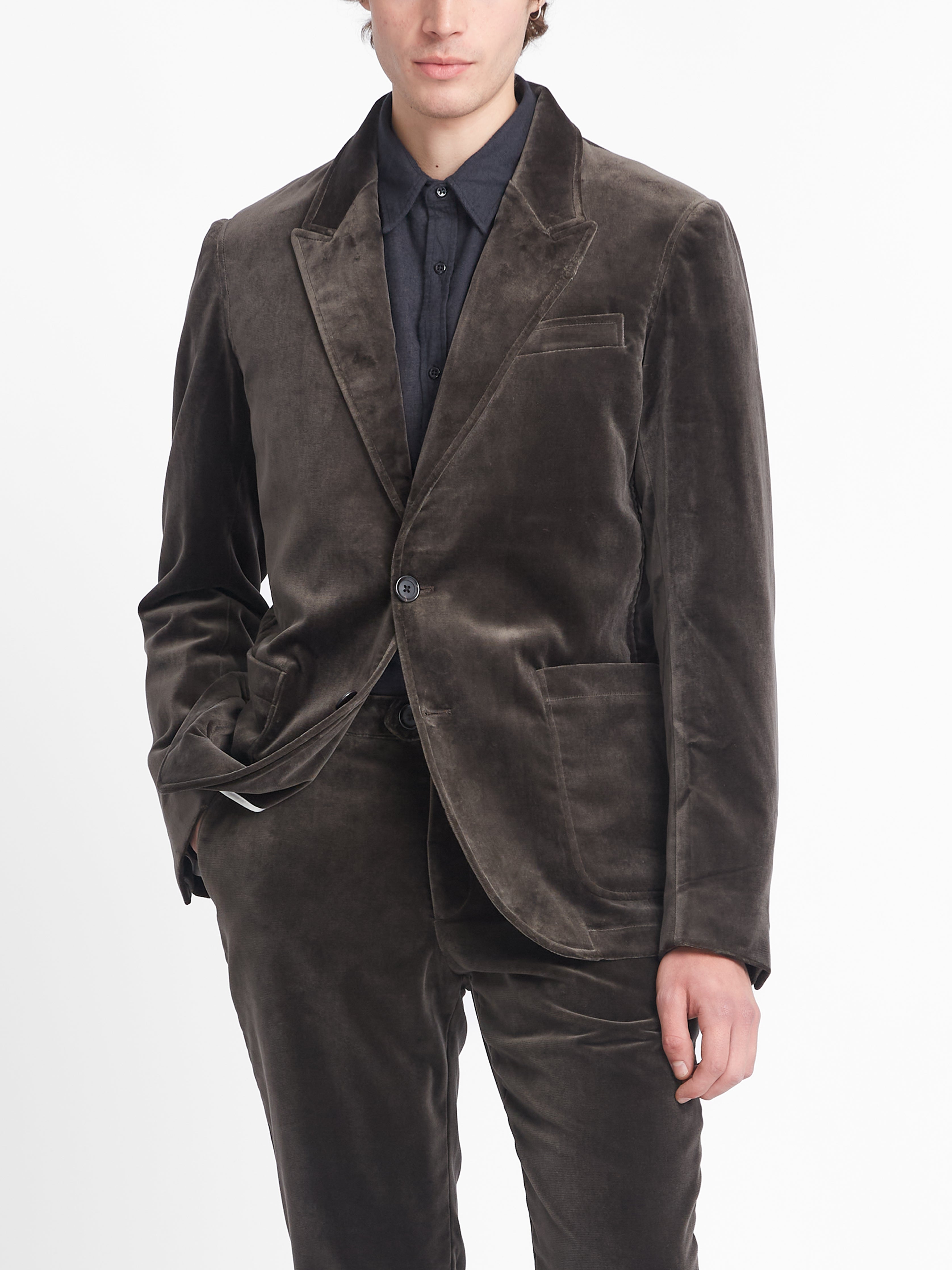  Mole Grey Velvet Mansfield Suit
