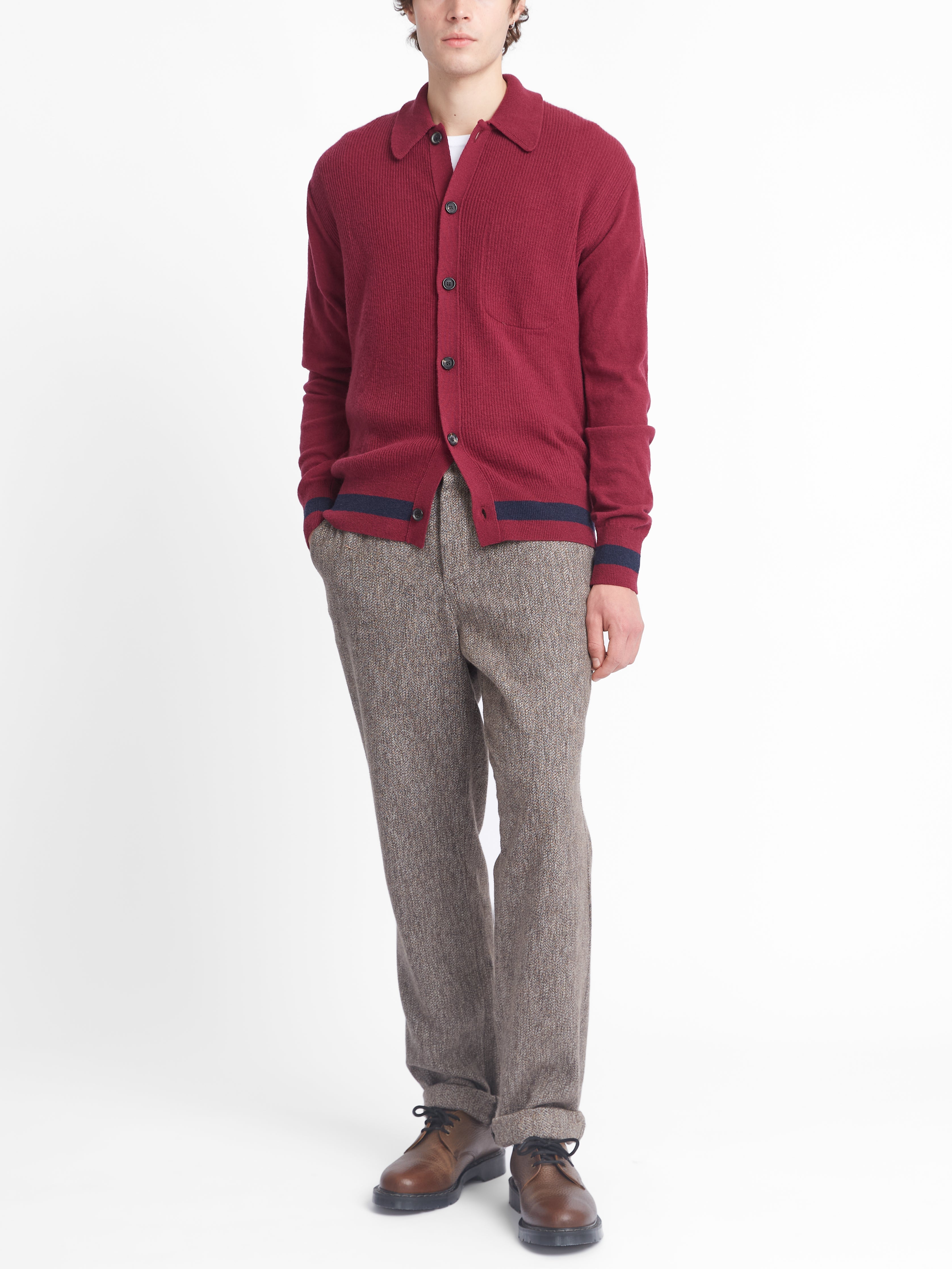  Britten Knitted Cardigan Greeves Berry Red