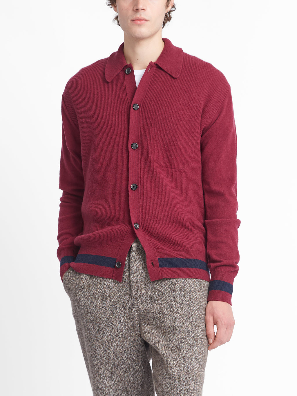 Britten Knitted Cardigan Greeves Berry Red