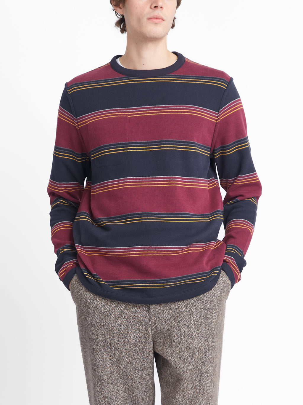 Reversible Newport Long Sleeve T-Shirt Hinkley Navy/Burgundy