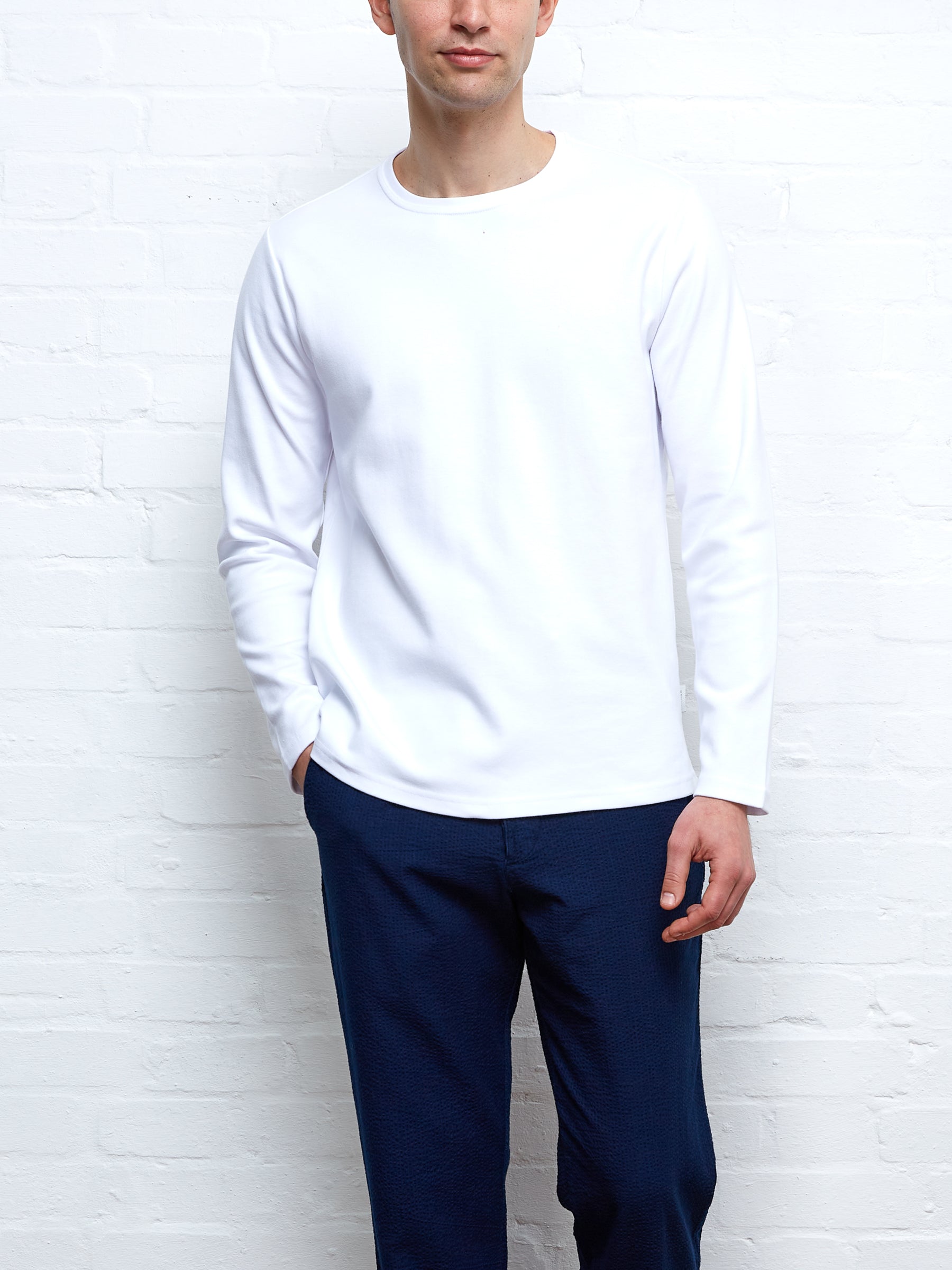  Heavy Long Sleeve Plain T-Shirt Tavistock White
