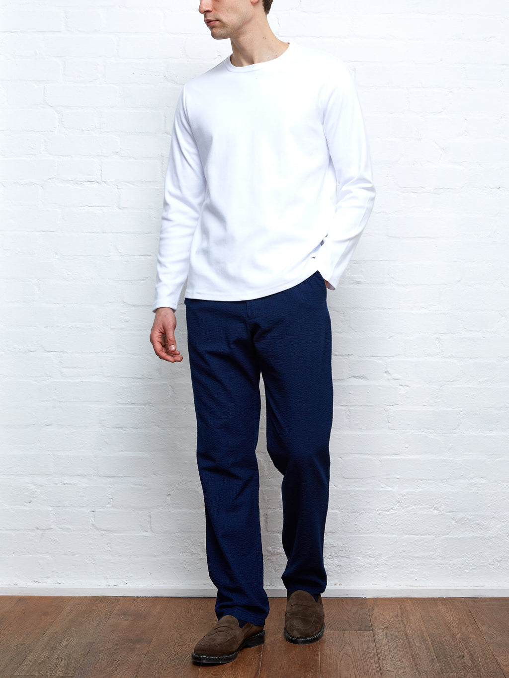  Heavy Long Sleeve Plain T-Shirt Tavistock White