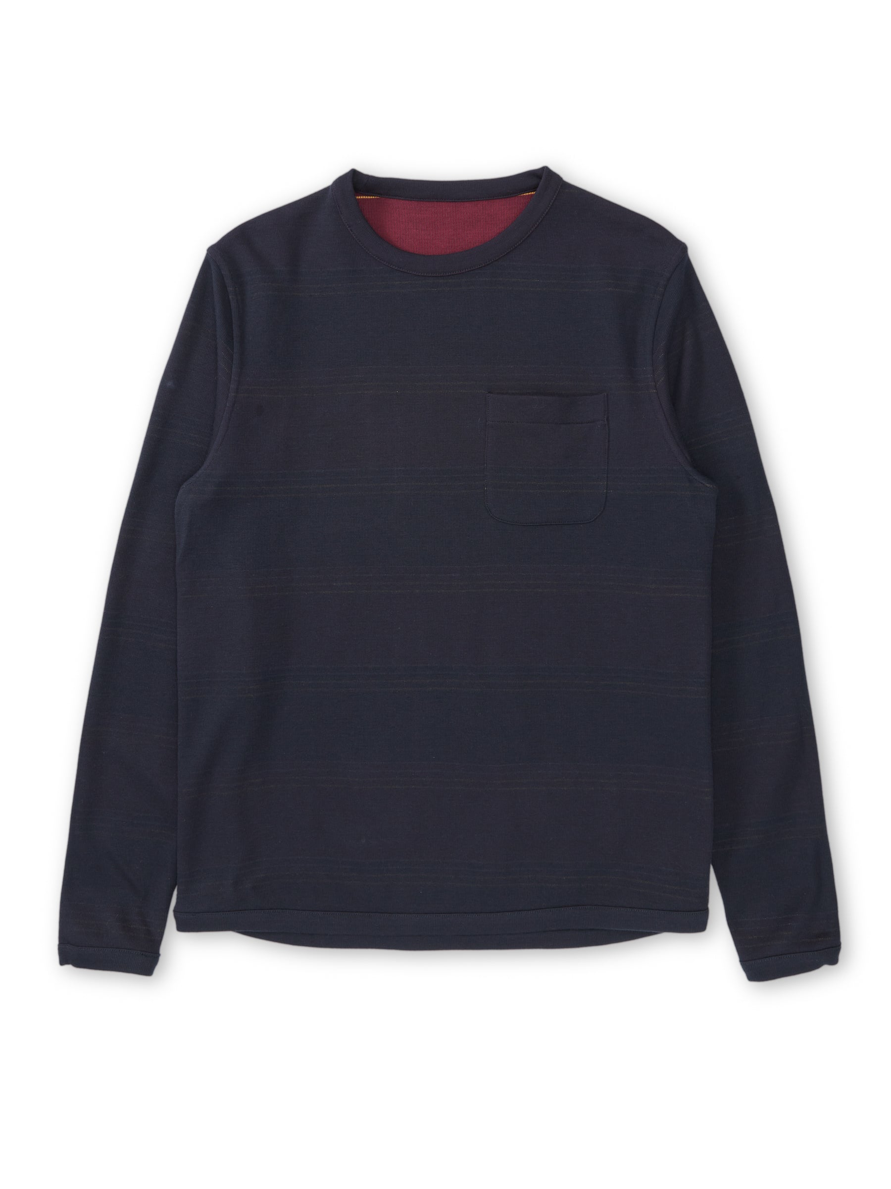 Reversible Newport Long Sleeve T-Shirt Hinkley Navy/Burgundy