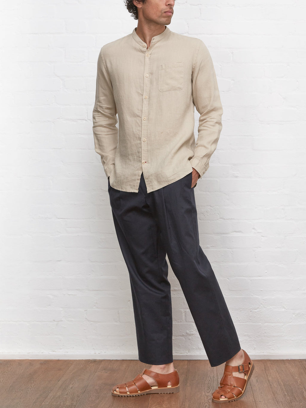  Grandad Shirt Padworth Beige