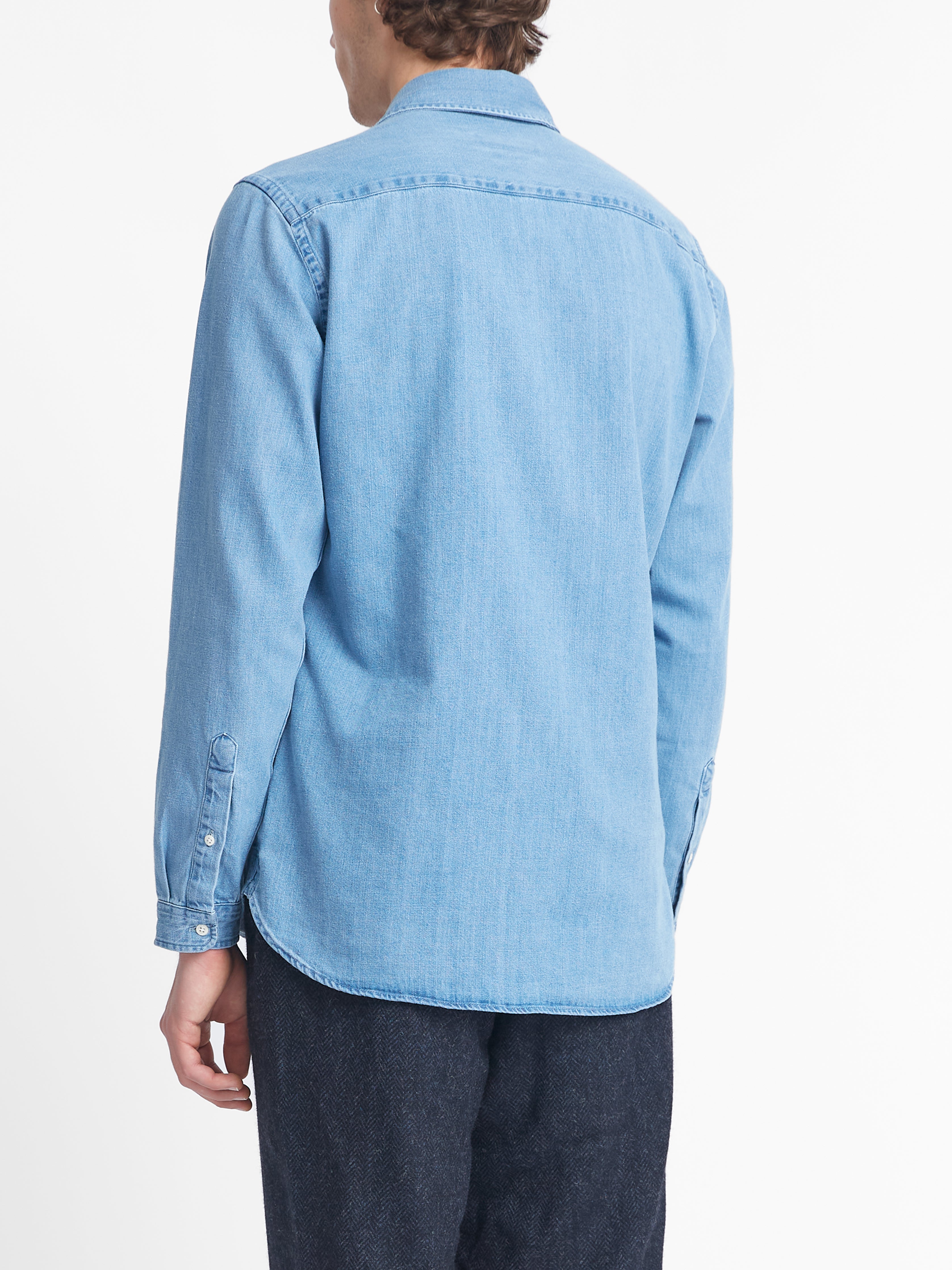  Eton Collar Shirt Mullins Denim Indigo Light