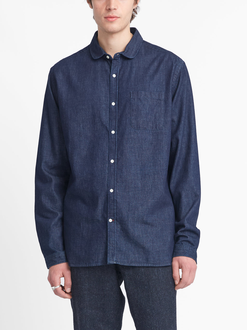  Eton Collar Shirt Mullins Denim Indigo Rinse