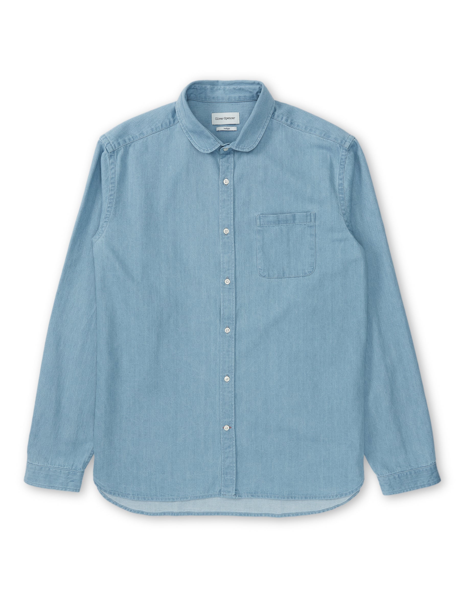 Eton Collar Shirt Mullins Denim Indigo Light