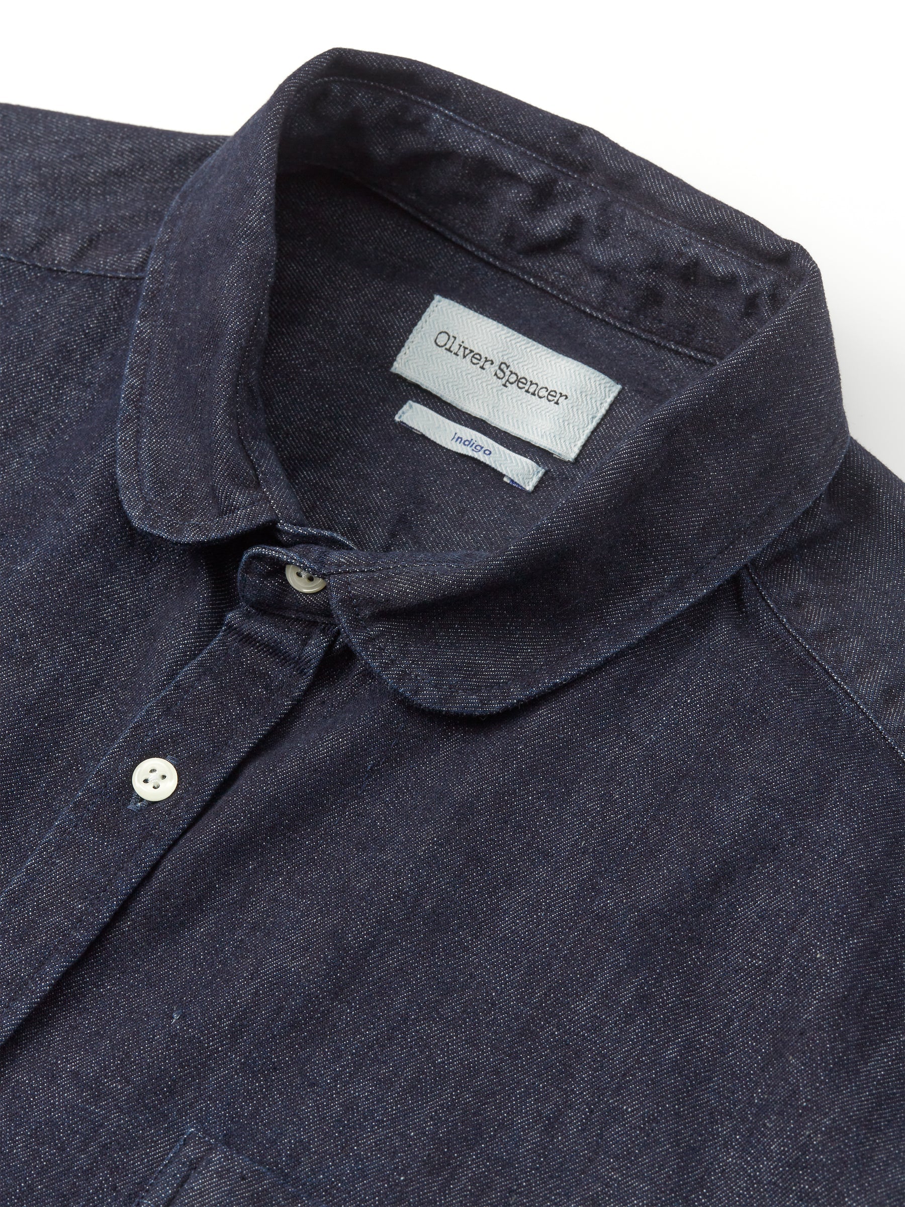  Eton Collar Shirt Mullins Denim Indigo Rinse