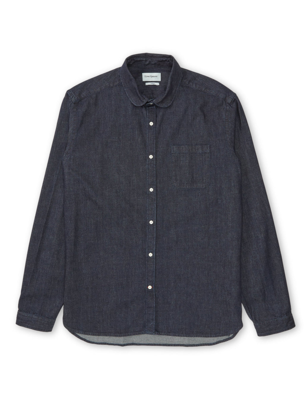  Eton Collar Shirt Mullins Denim Indigo Rinse
