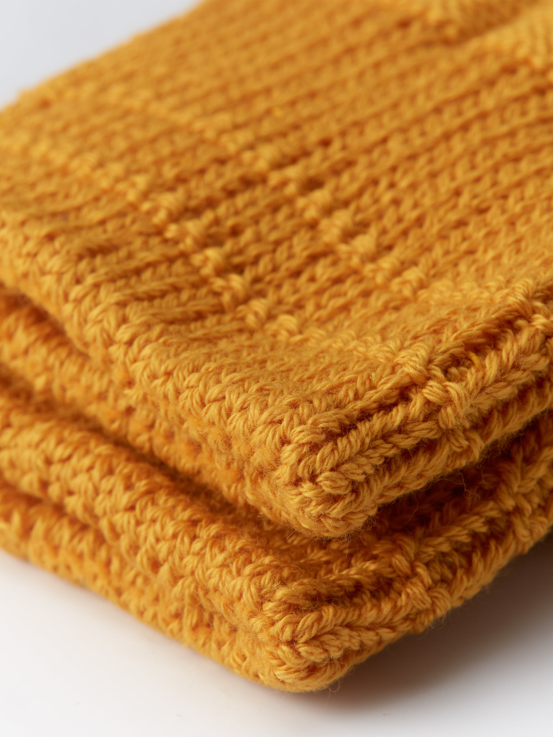  Ro To To Cotton Waffle Crew Socks Mustard Yellow