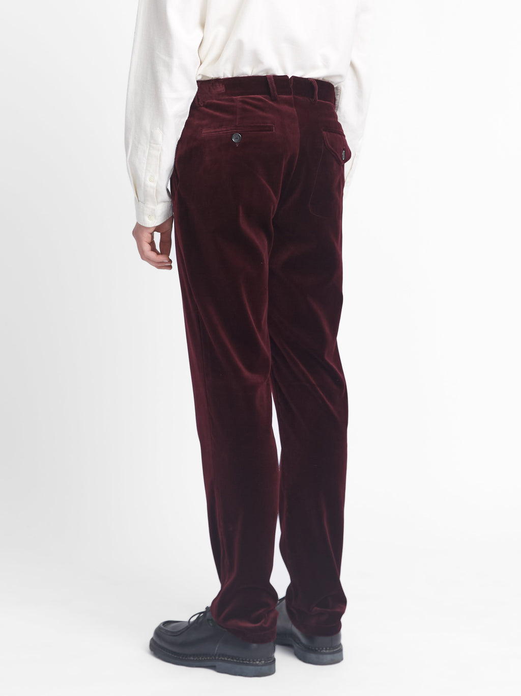  Fishtail Trousers Velvet Burgundy