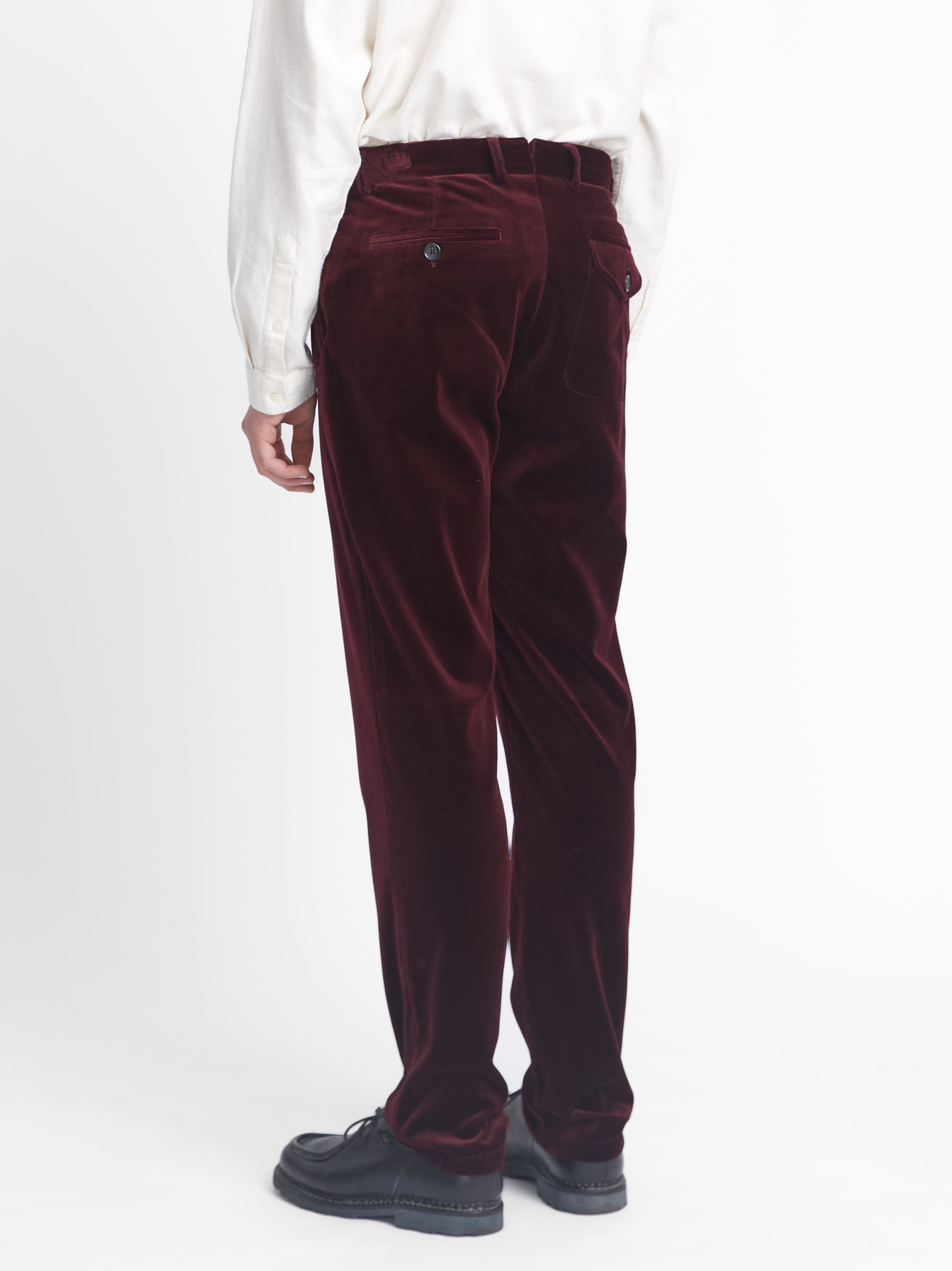  Fishtail Trousers Velvet Burgundy
