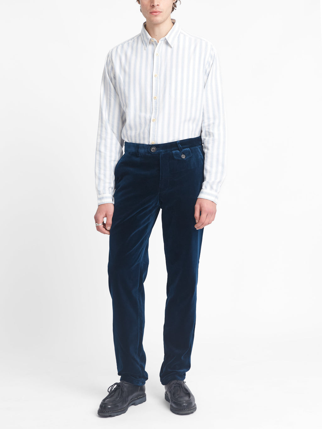 Fishtail Trousers Velvet Sapphire Blue