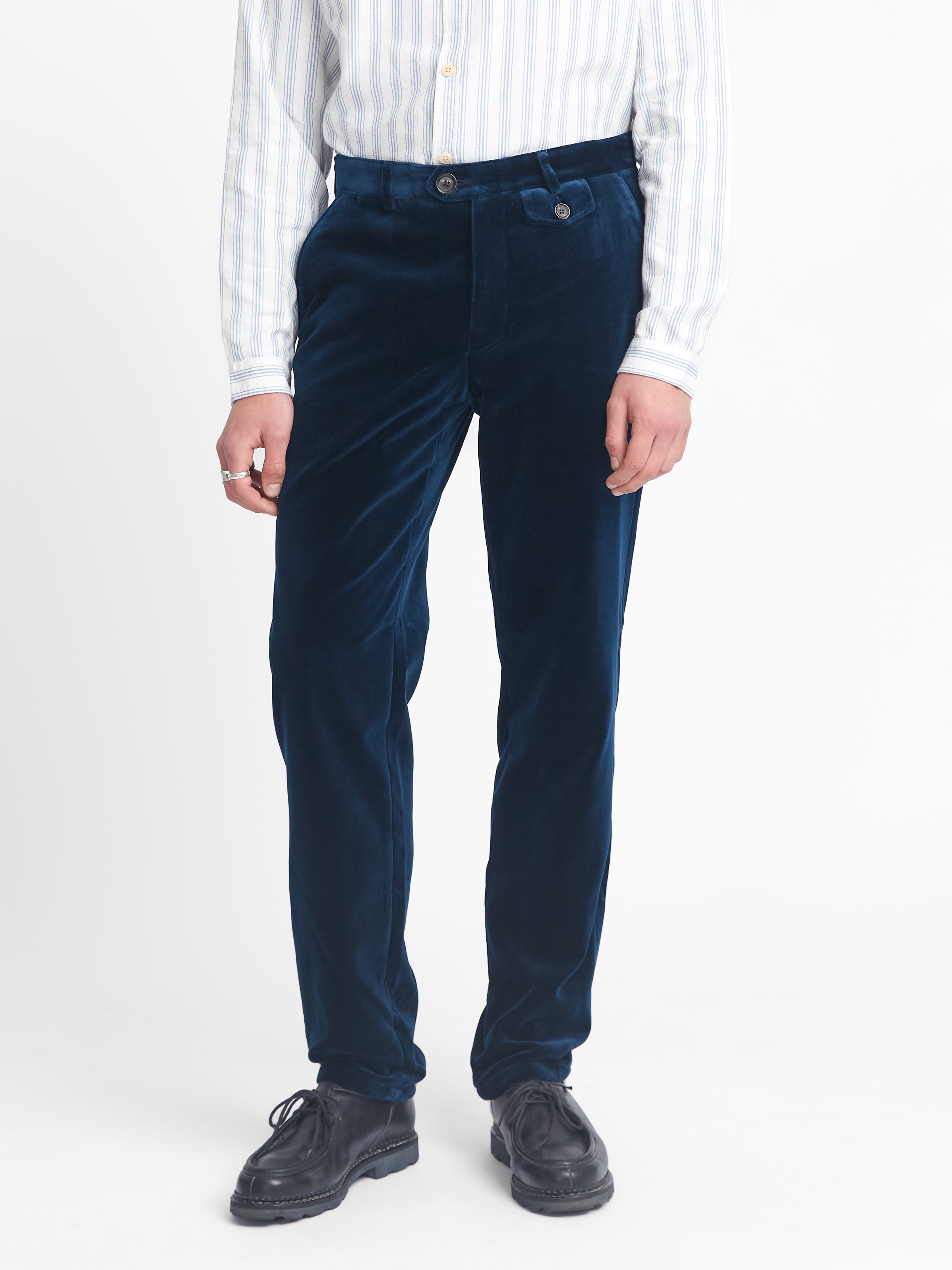  Fishtail Trousers Velvet Sapphire Blue