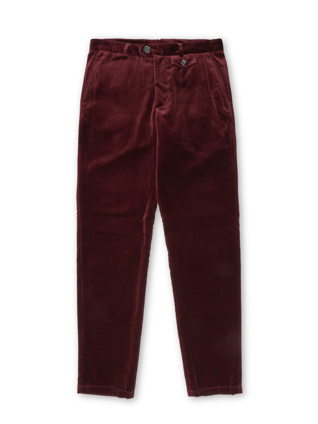  Fishtail Trousers Velvet Burgundy