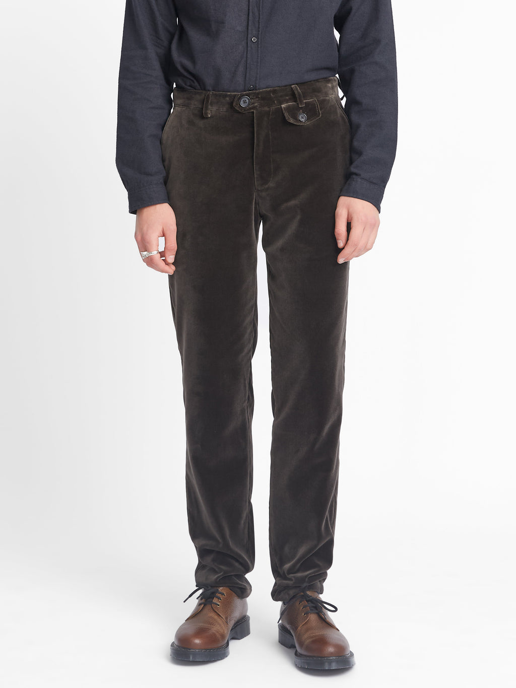 Fishtail Trousers Velvet Mole Grey