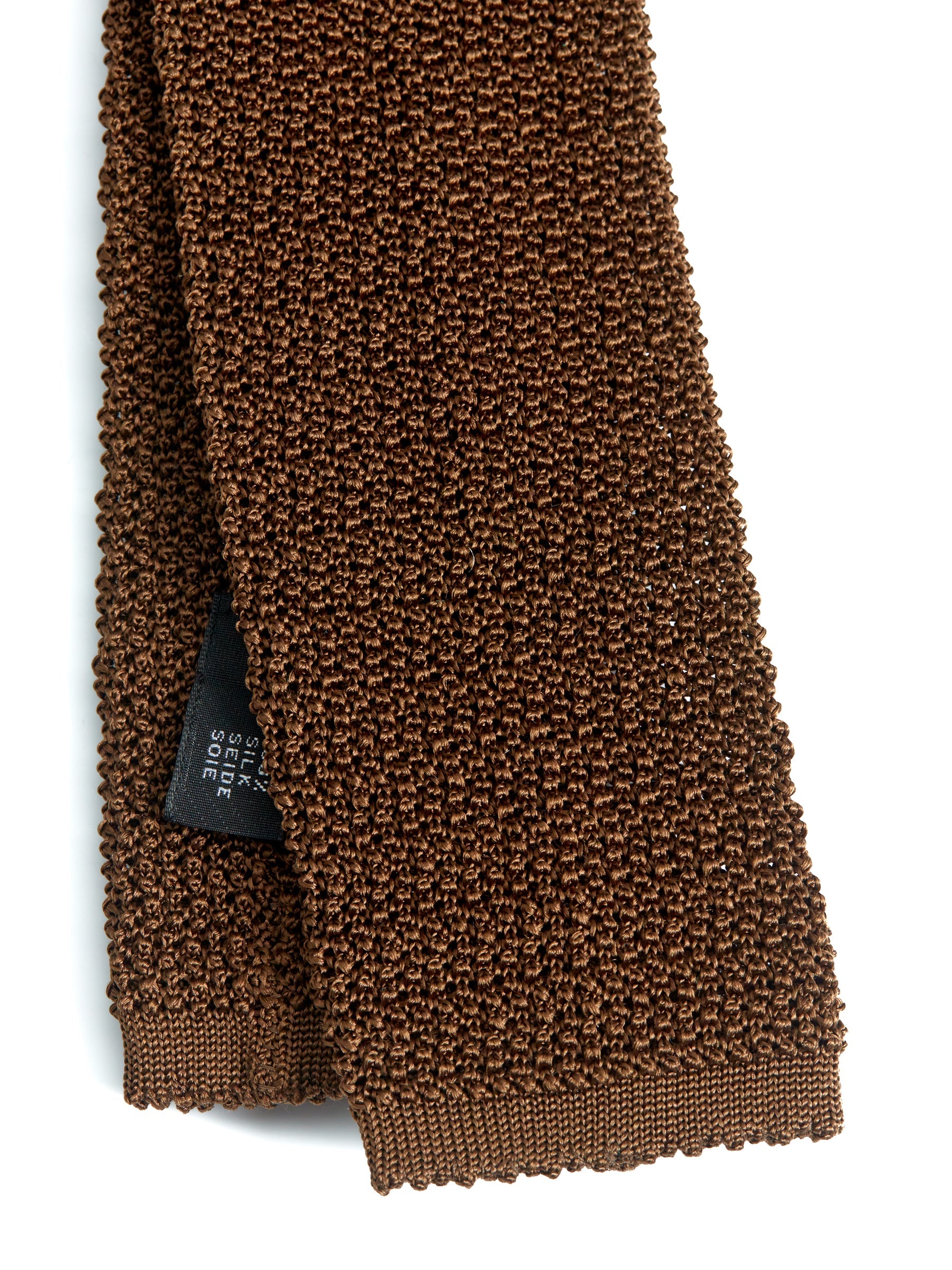 Silk Knitted Tie Brown